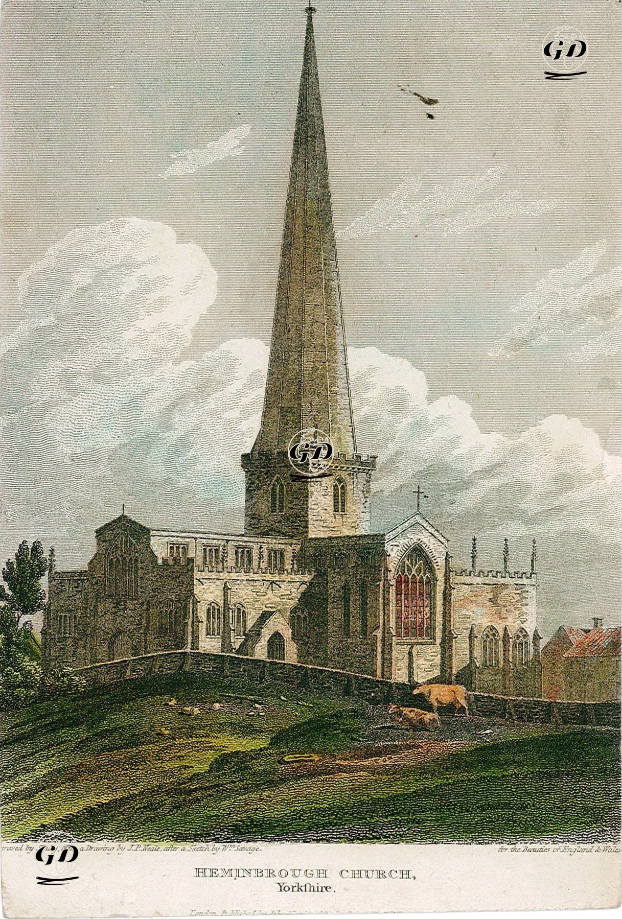 Heminbrough Kilisesi, Yorkshire - John Preston Neale (1780-1847)-W.Savage - 1813