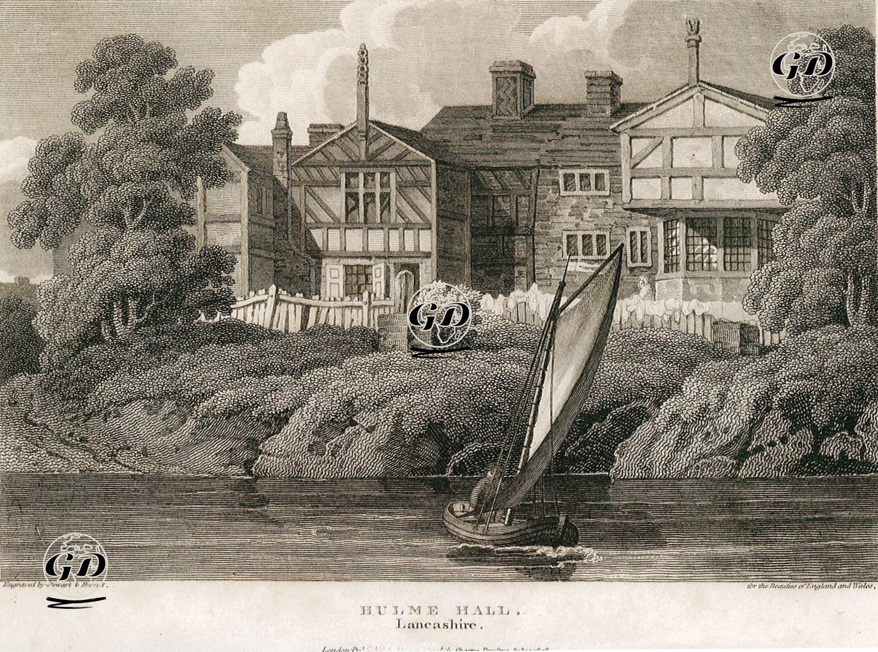 Hulme Hall Evleri, Lancashire -  - 1808