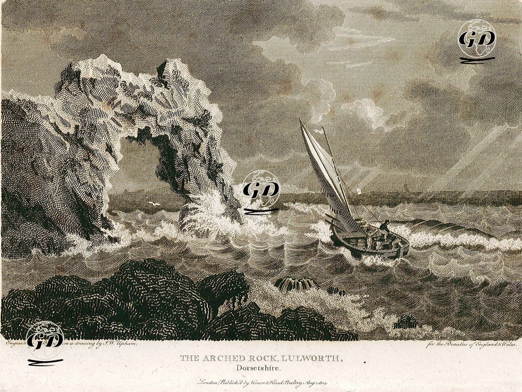 Kemerli Kaya, Lulworth, Dorsetshire - J.W.Upham - 1804