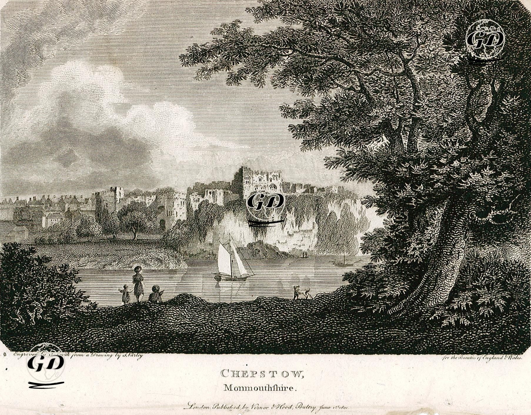 Chepstow, Monmouthshire - J.Varley - 1801