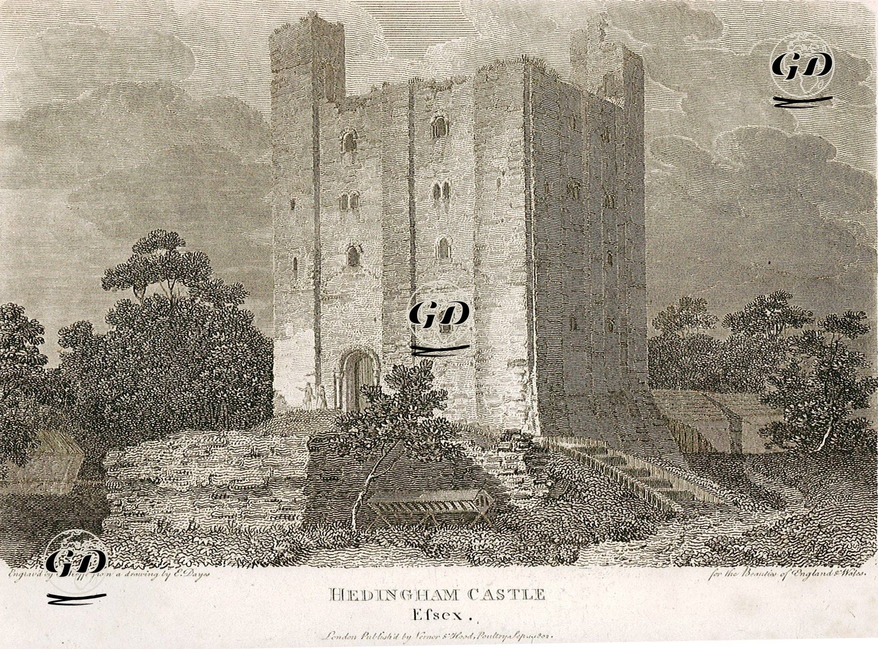 Hedingham Kalesi, Essex - Edward Dayes (1763-1804) - 1802