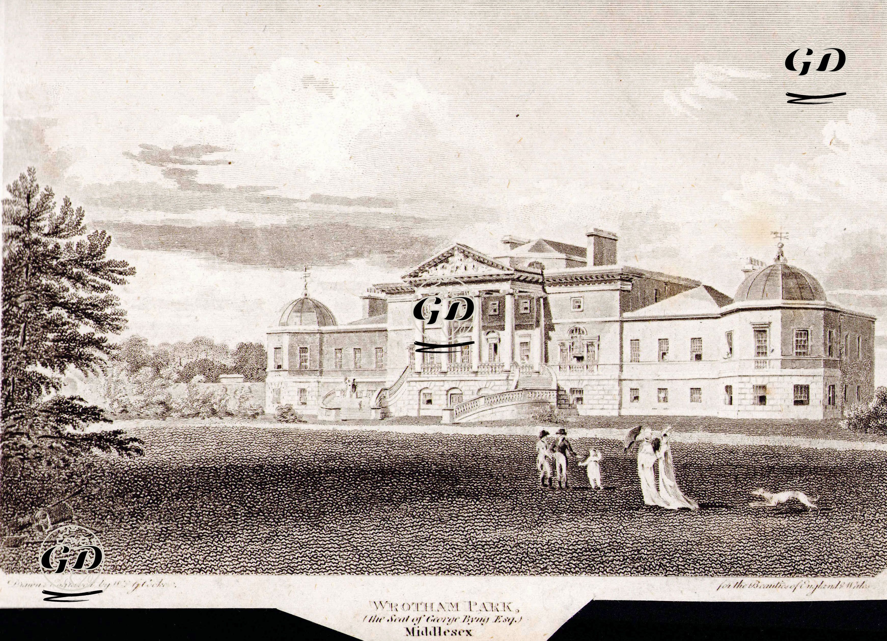 George Byng'in Evi Wrotham Park Malikhanesi, Middlesex - W.&G.Cooke - 1803