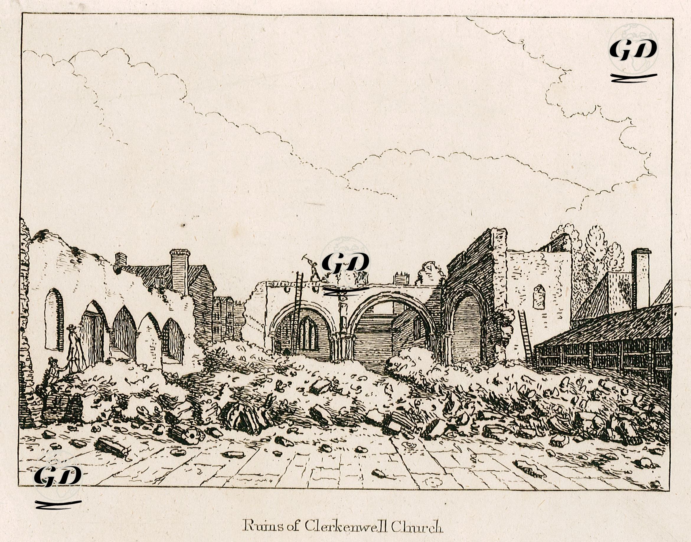 Clerkenwell Kilisesinin Kalıntıları -  - 1805