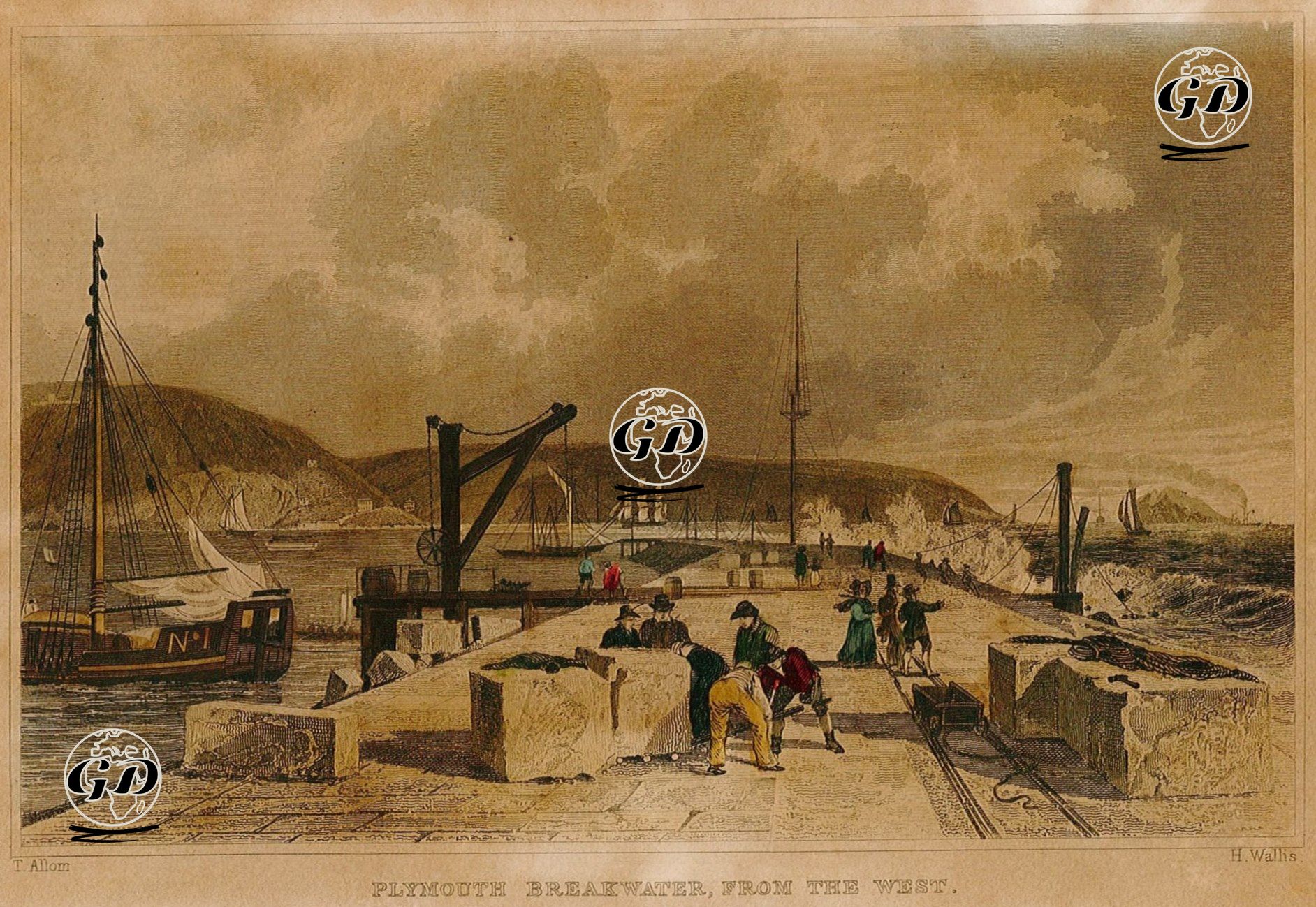 Plymouth Dalgakıranı - Thomas Allom (1804-1872) - 1829