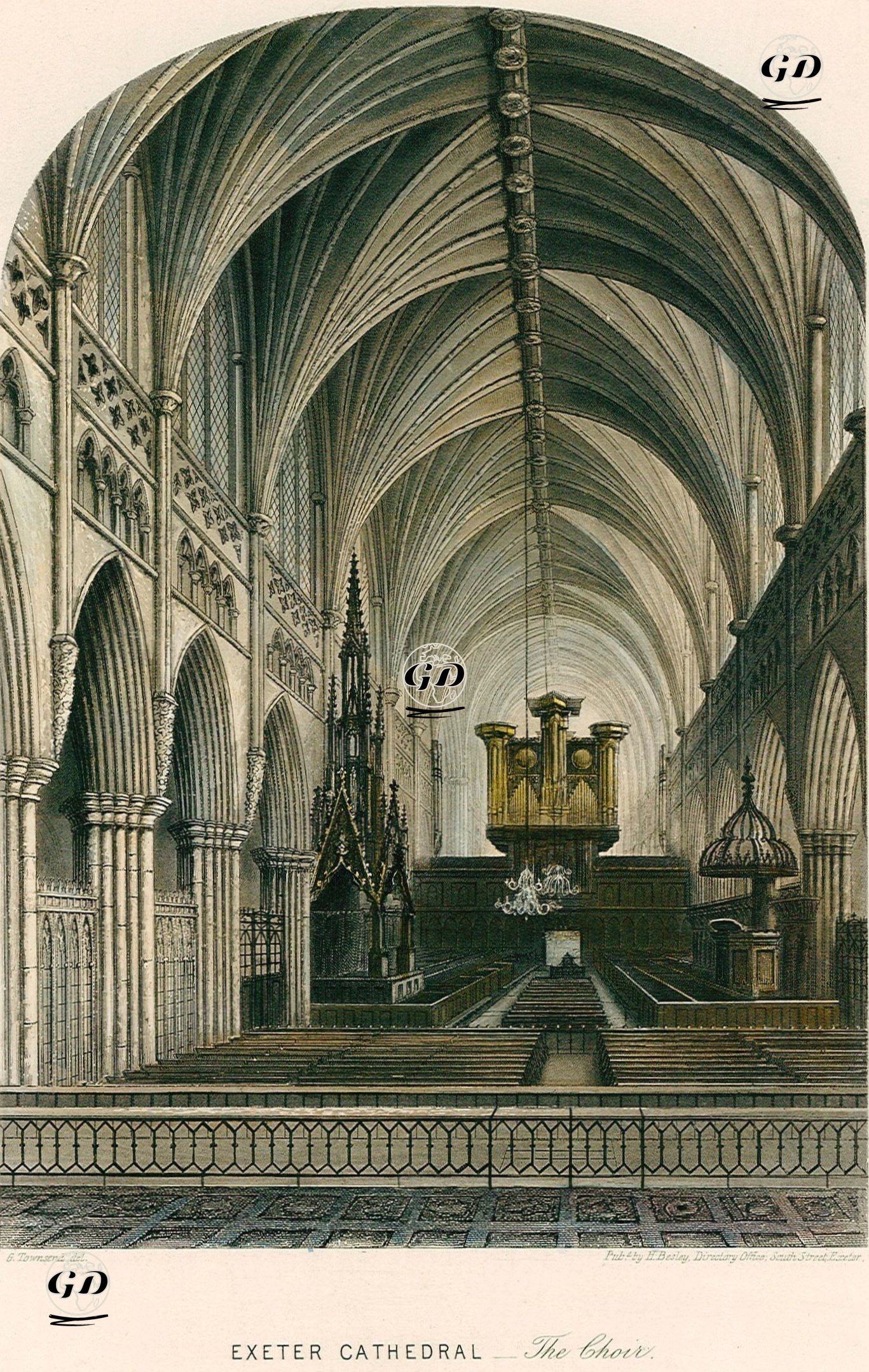 Exeter Katedralinin Koro Bölümü - George Townsend - 1862