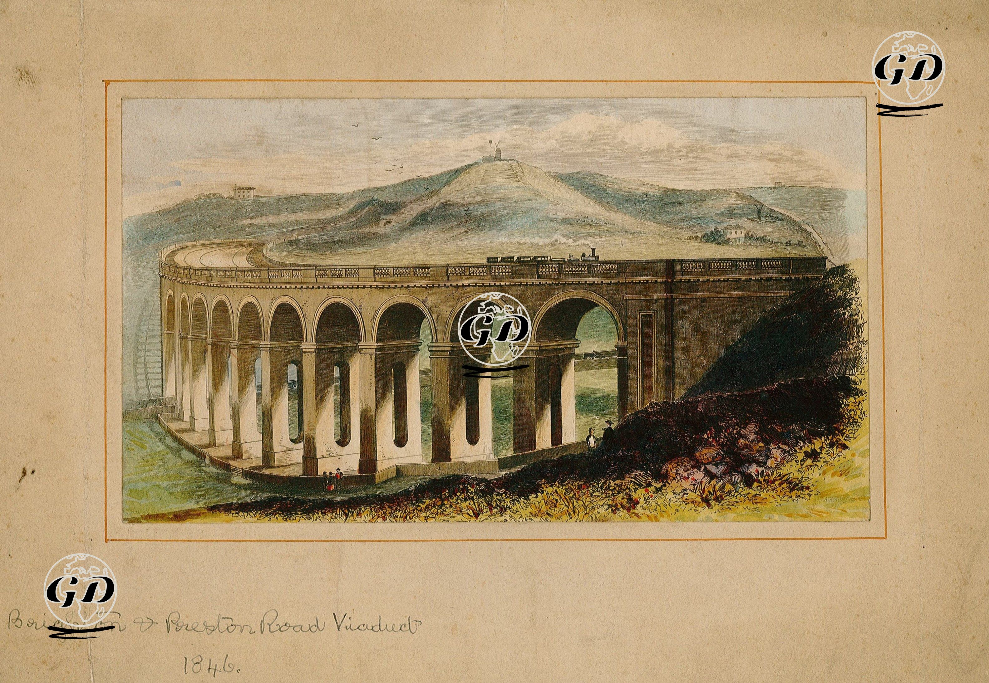 Brighton İle Preston Yolundaki Viyadük -  - 1846
