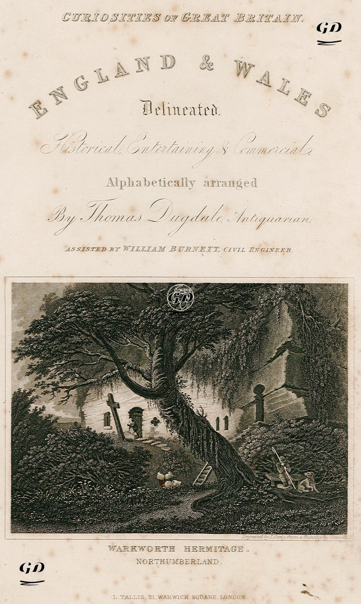 Warkworth Keşiş (İnziva) Evi, Northumberland - Luke Clennell (1781-1840) - 1845
