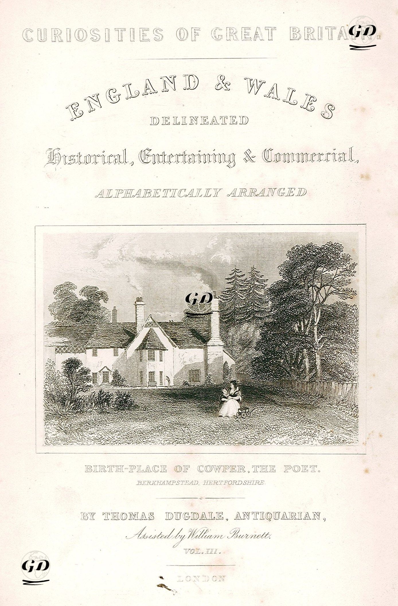 Şair William Cowper'in Doğduğu Ev, Berkhampstead, Hertfordshire -  - 1840's