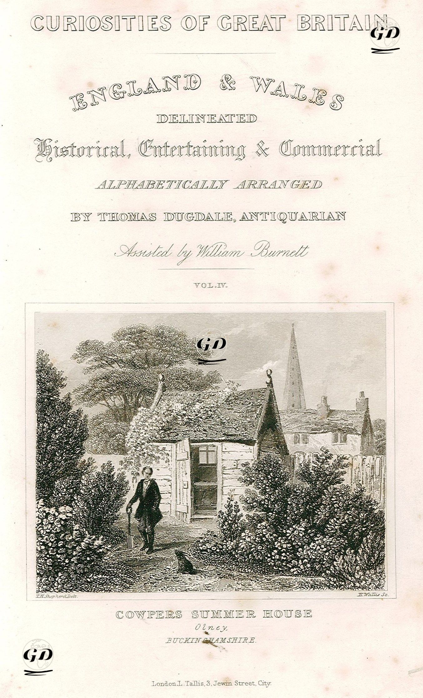 Cowpers Summer House, Olney, Buckinghamshire - Thomas Hosmer Shepherd (1792-1864) - 1840's
