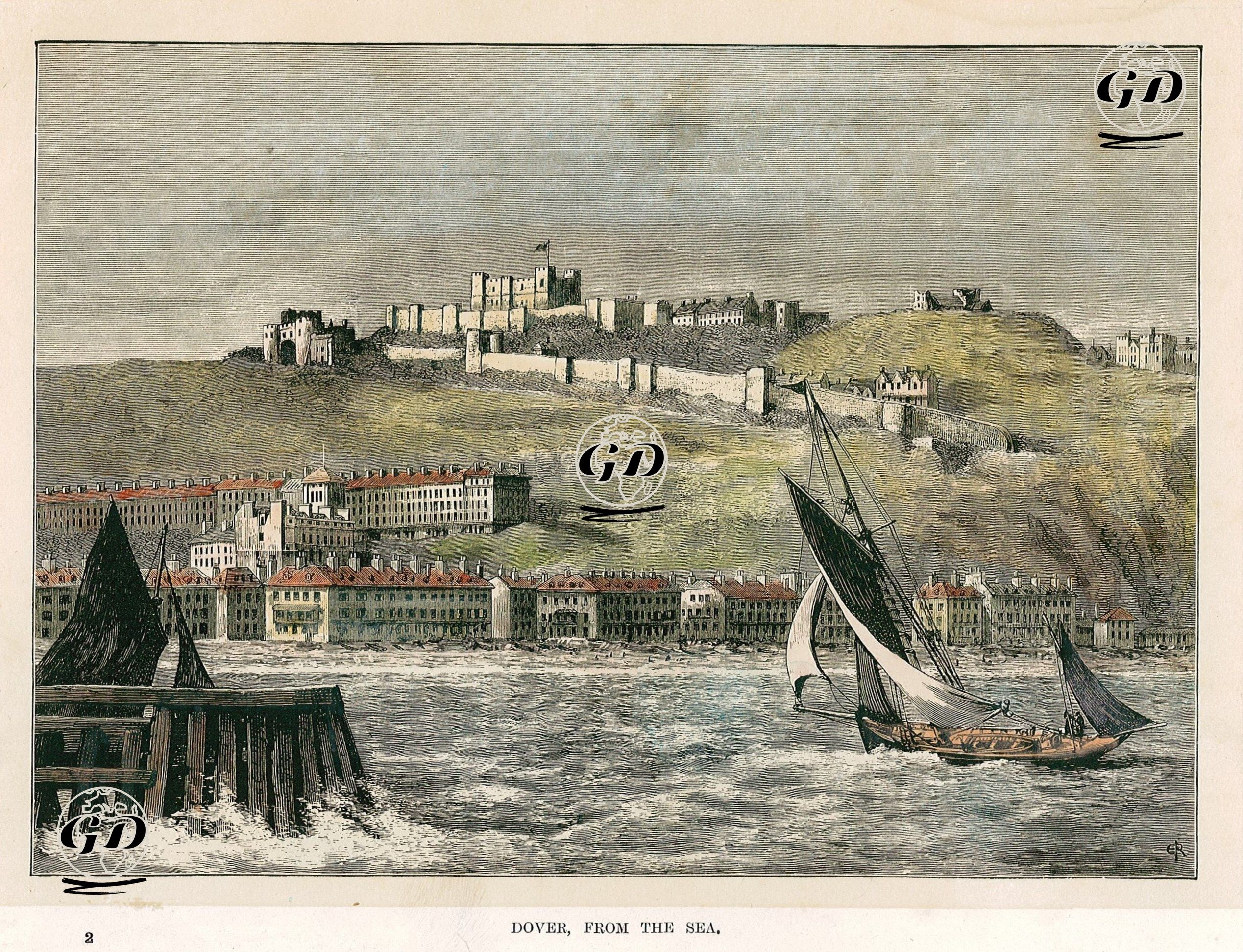 Denizden Dover Şehri Ve Kalesi -  - 1885
