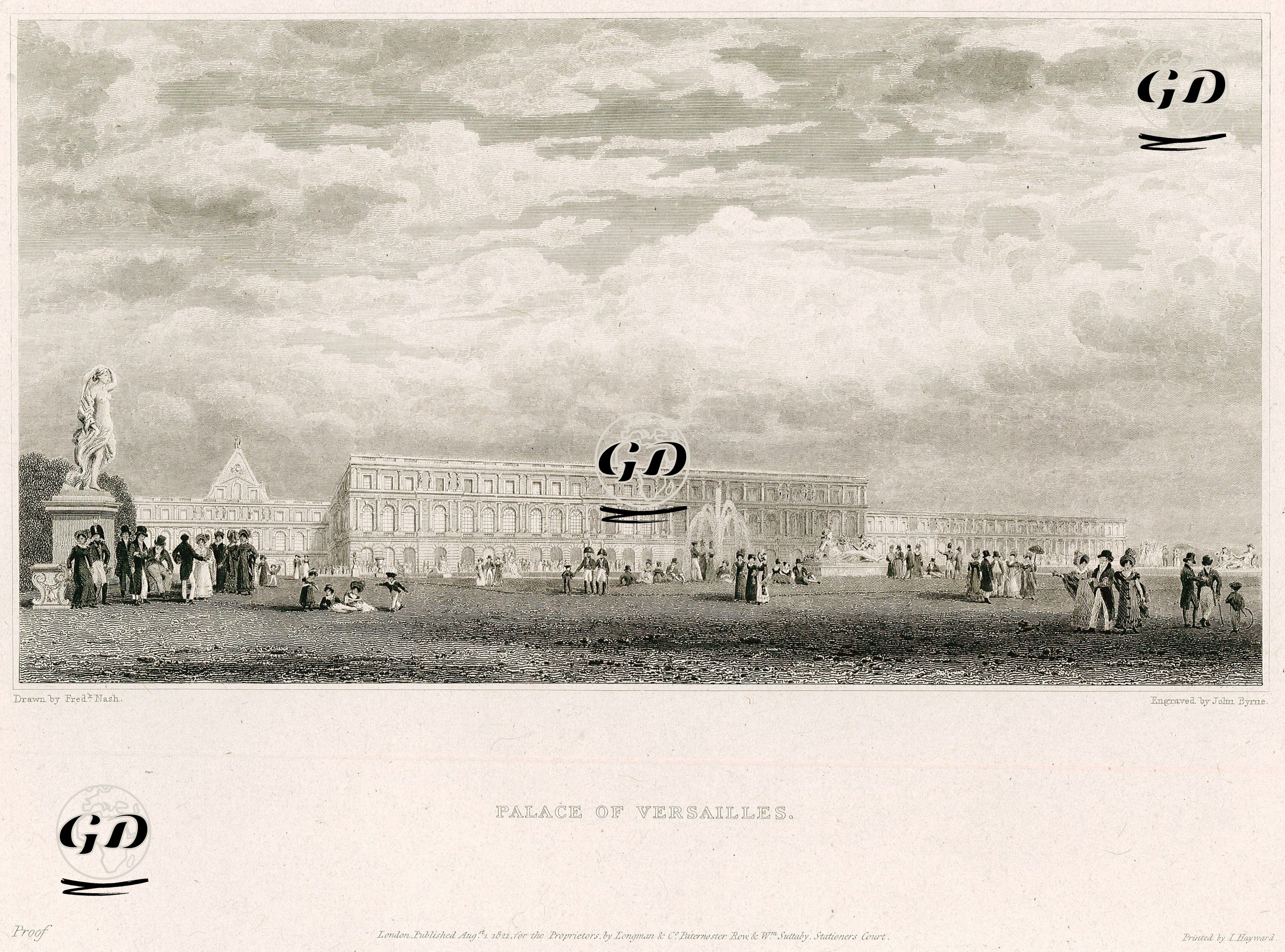 Palace Of Versailles  - Frederick Nash (1782-1856) - 1821