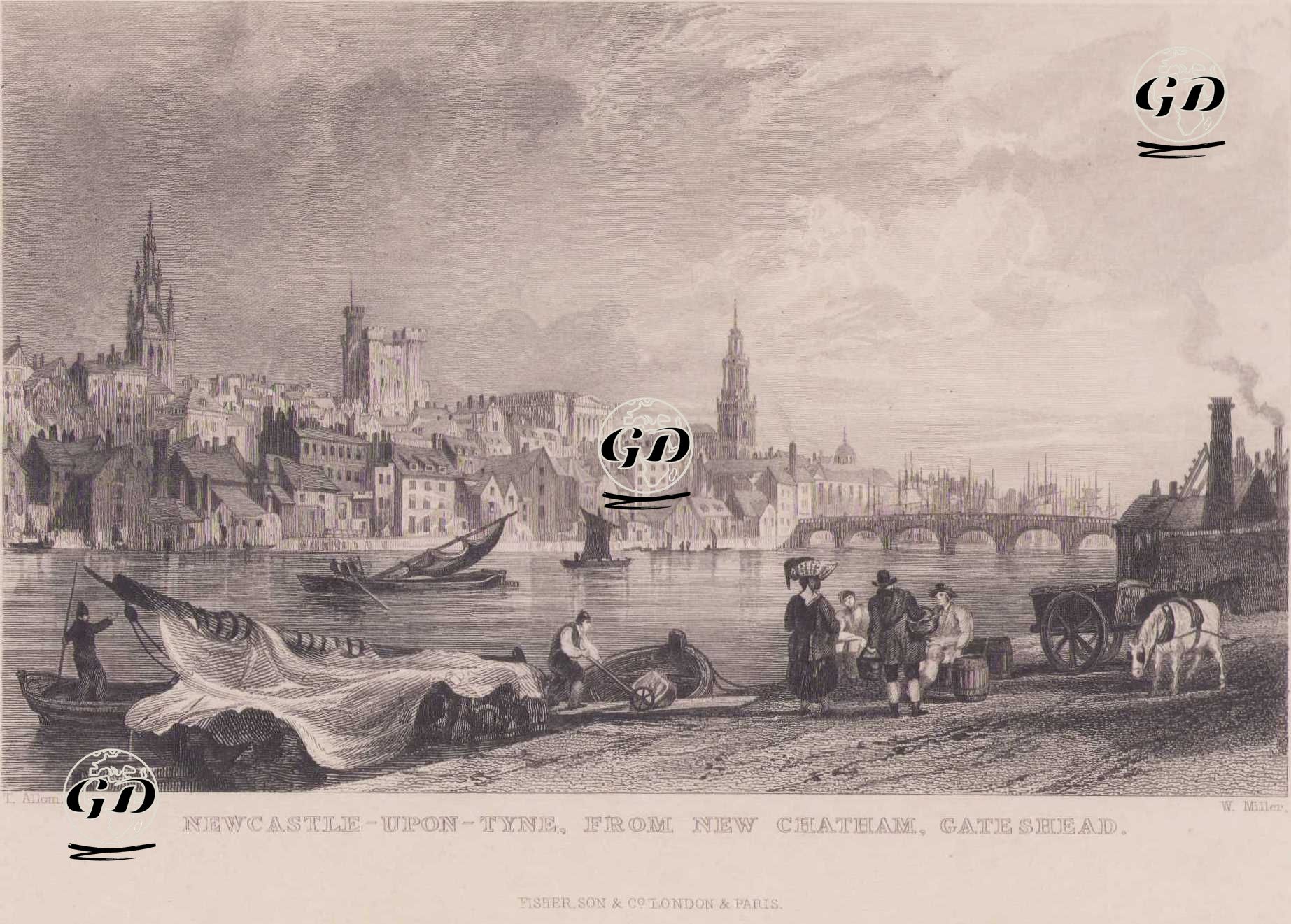 Newcastle Upon Tyne - Thomas Allom (1804-1872) - 1830's