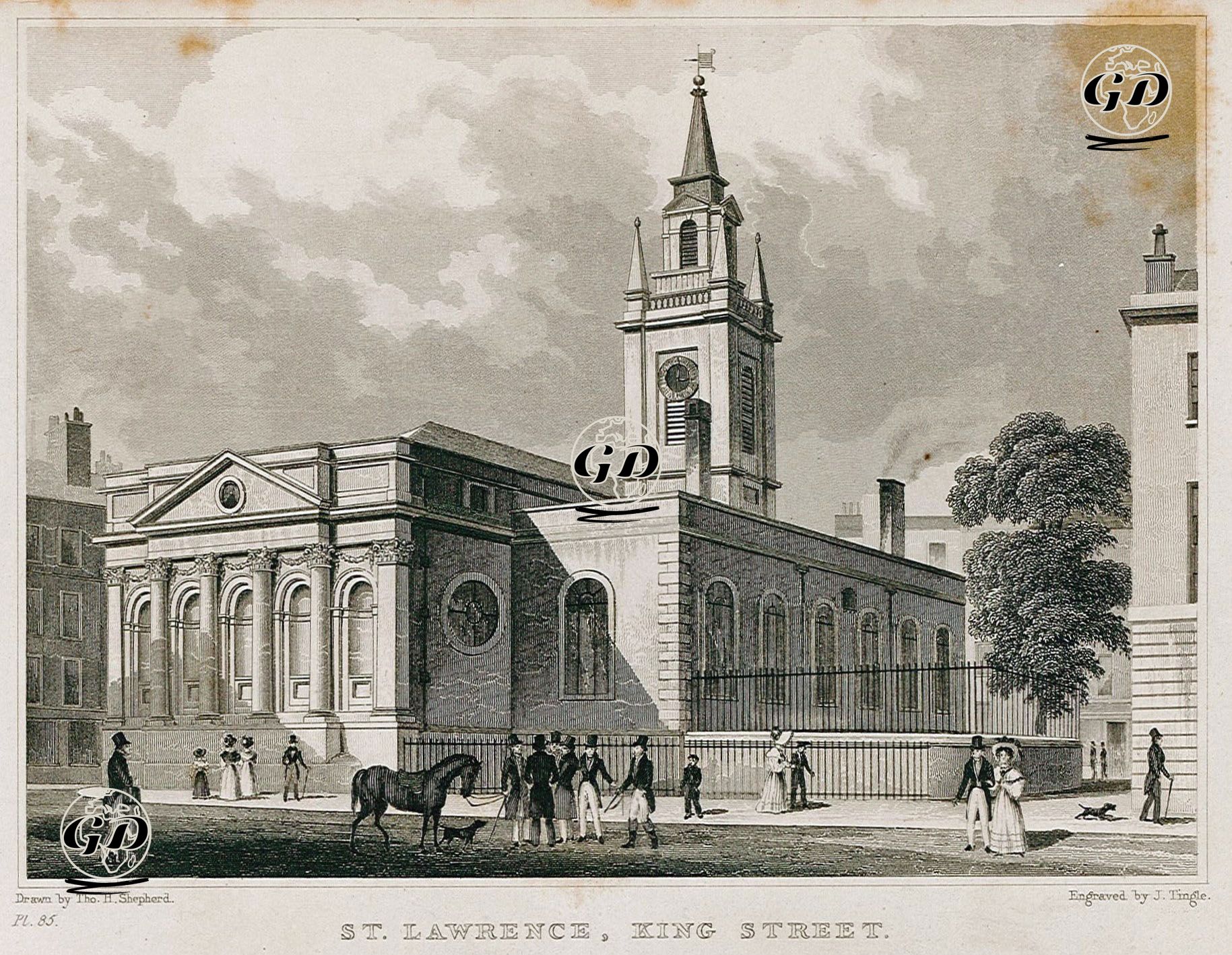 St.Lawrence, King Street, Pl.85 - Thomas Hosmer Shepherd (1792-1864) - 1830