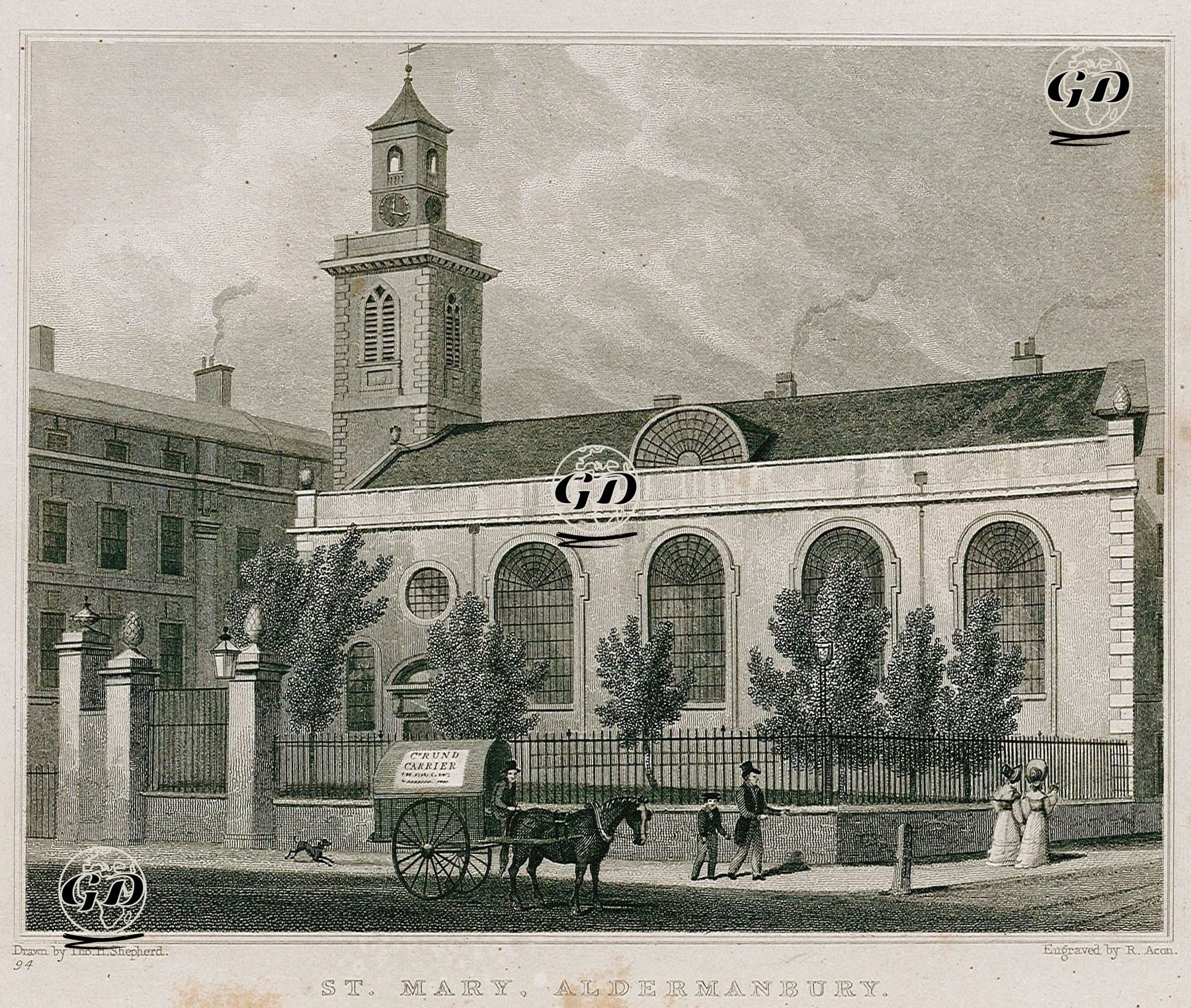St. Mary, Aldermanbury, Pl.94 - Thomas Hosmer Shepherd (1792-1864) - 1830