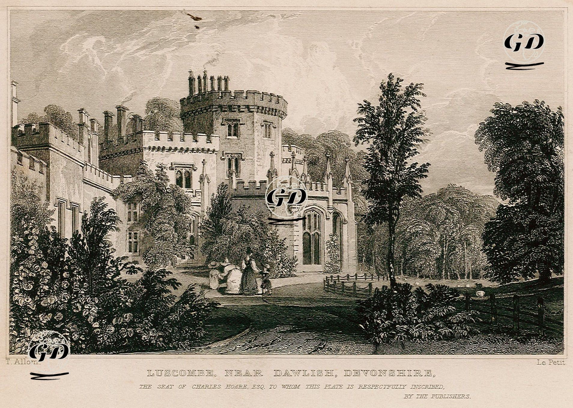 Charles Hoare'nin Evi Luscombe Malikhanesi, Devonshire - Thomas Allom (1804-1872) - 1832