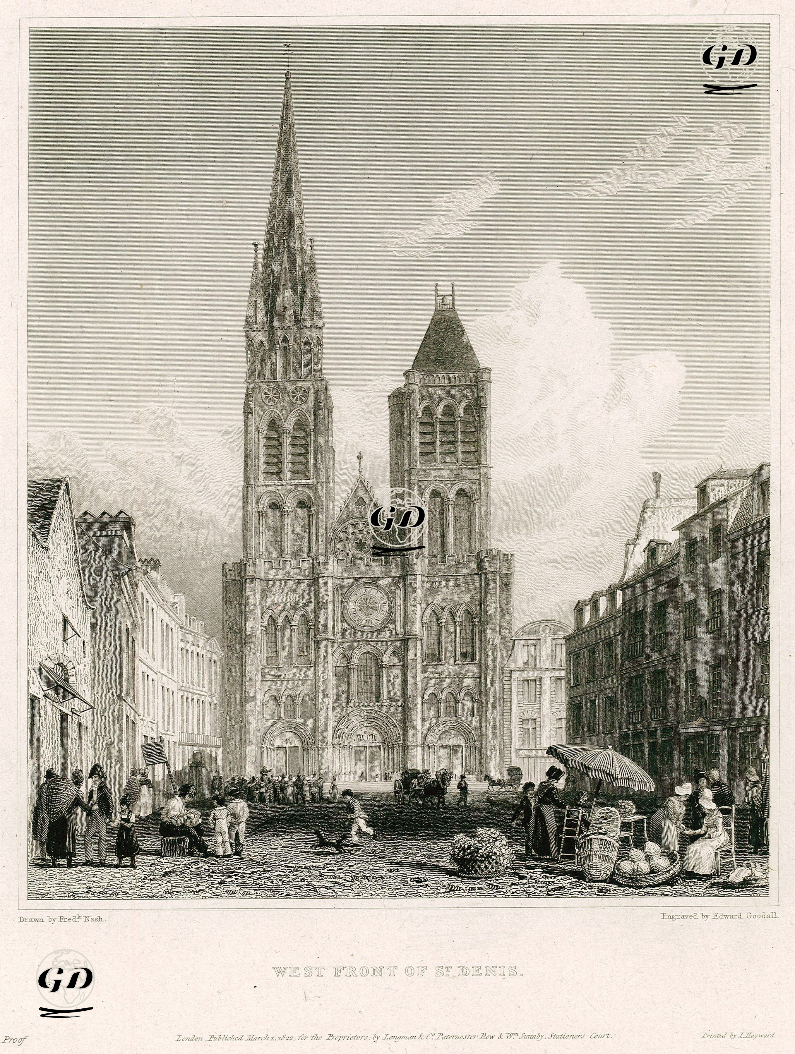 Saint Denis Basilikasının Batı Tarafı - Frederick Nash (1782-1856) - 1822