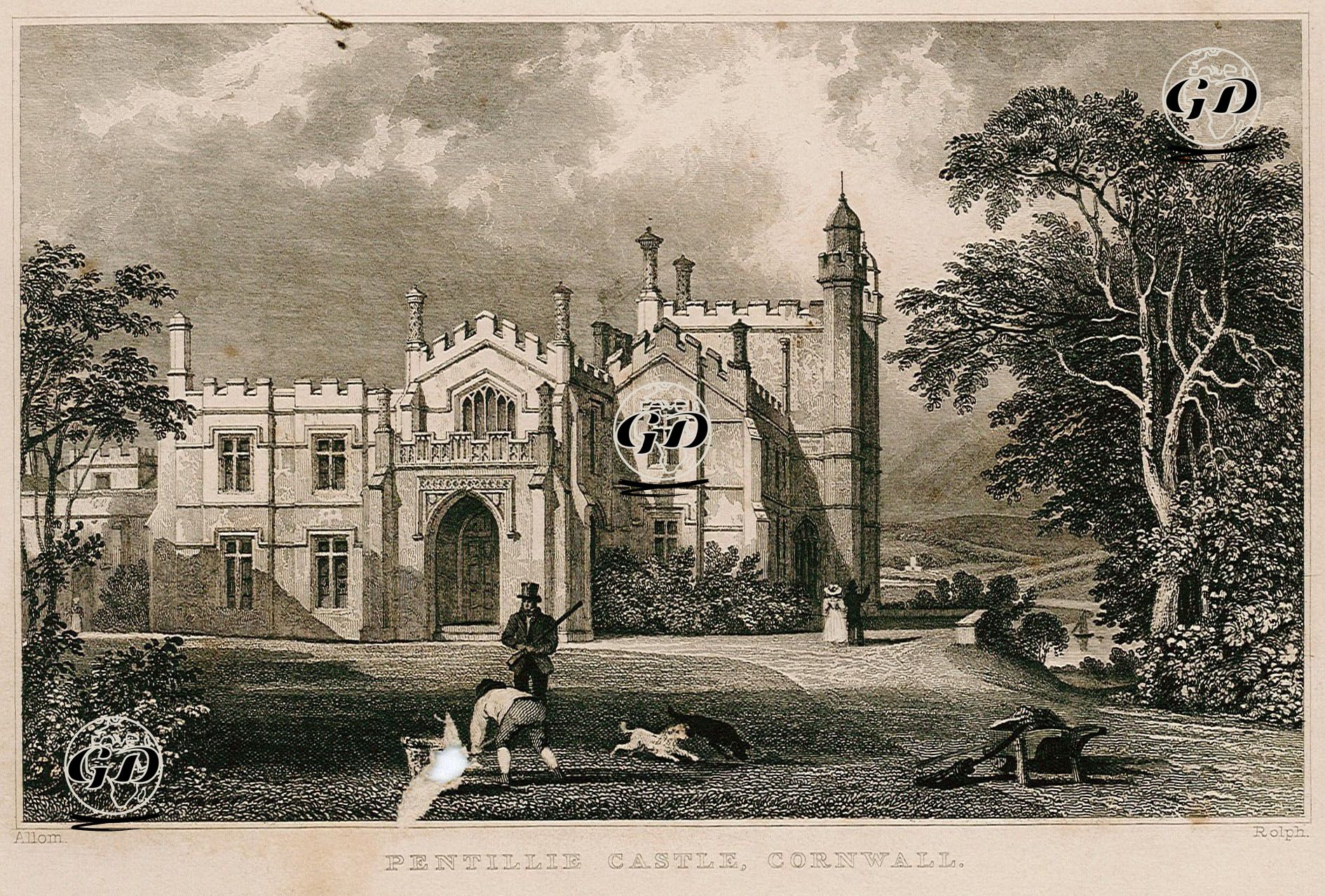Pentillie Castle, Cornwall - Thomas Allom (1804-1872) - 1830