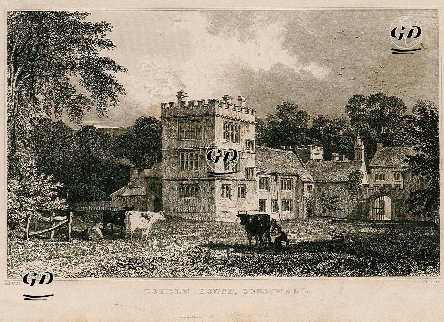 Cotele House, Cornwall - Thomas Allom (1804-1872) - 1830
