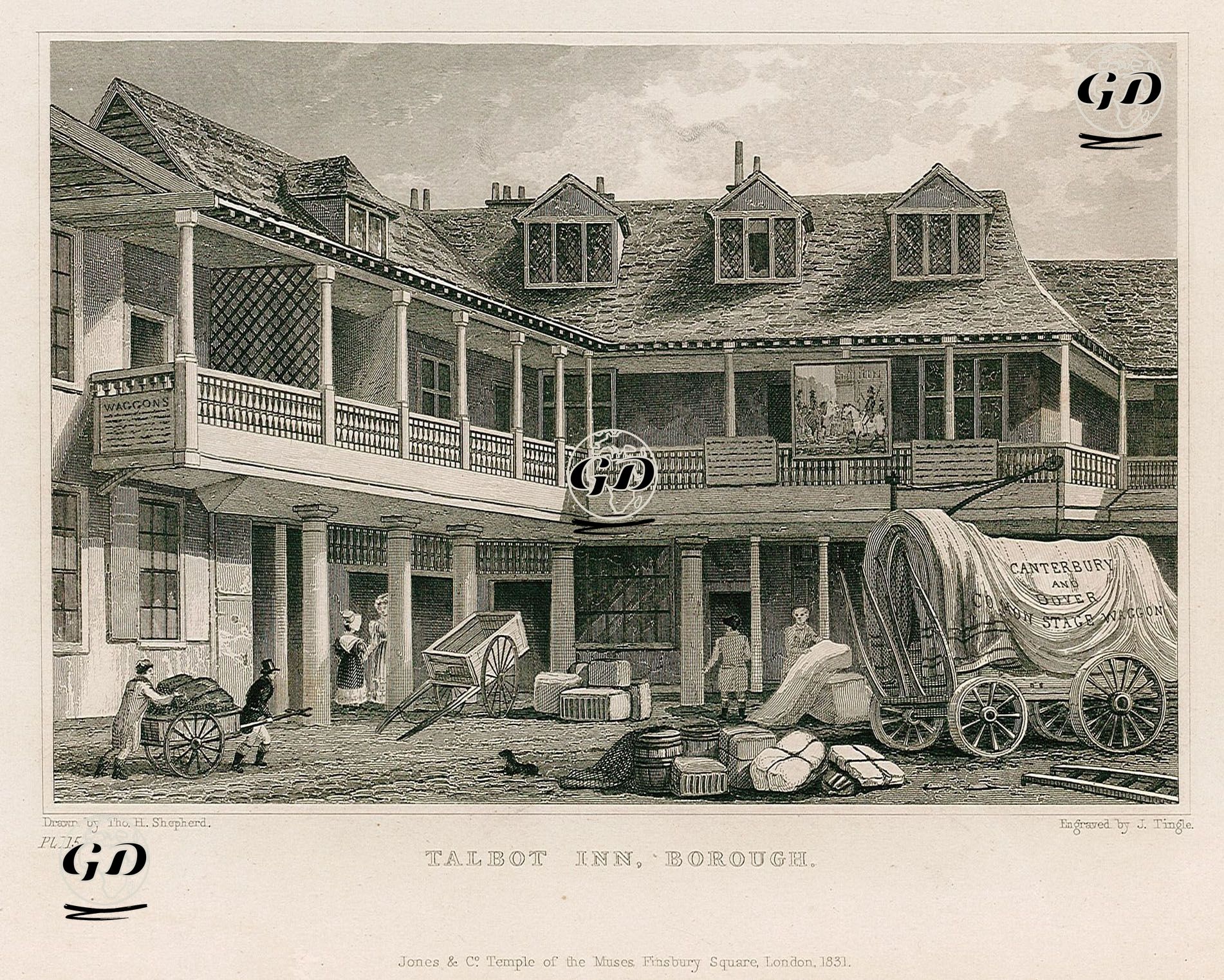 Talbot Hanı, Borugh, Pl.115 - Thomas Hosmer Shepherd (1792-1864) - 1831