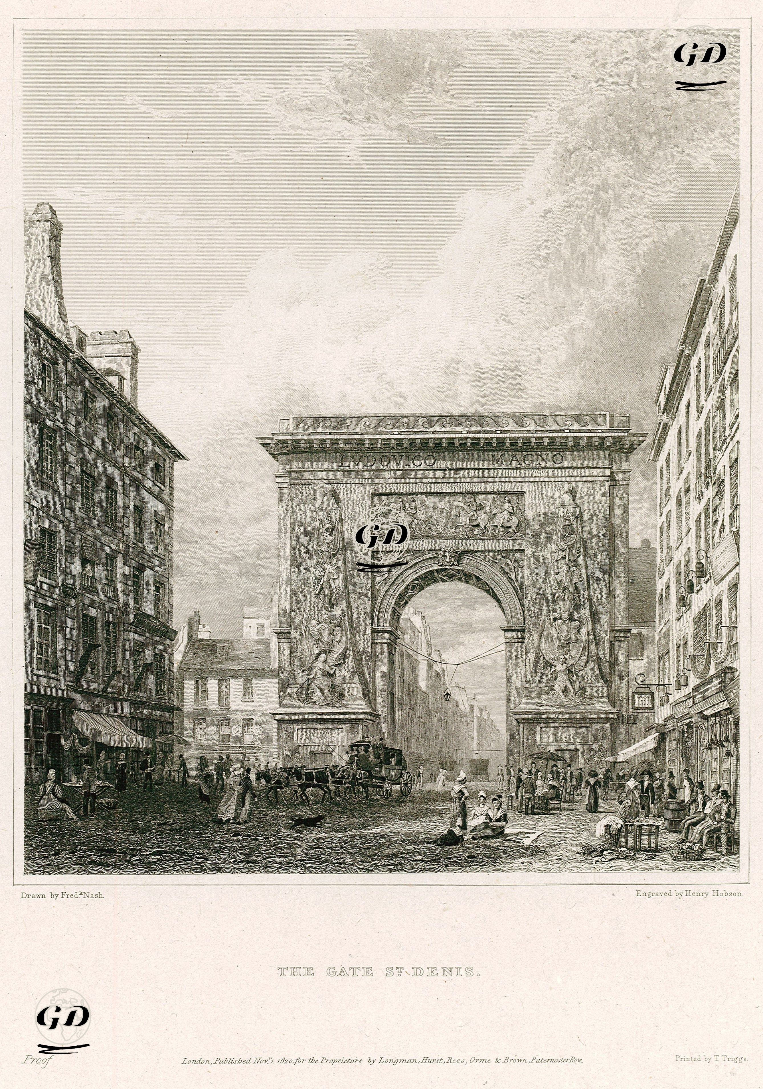 Paris Kapısı, Saint Denis - Frederick Nash (1782-1856) - 1820