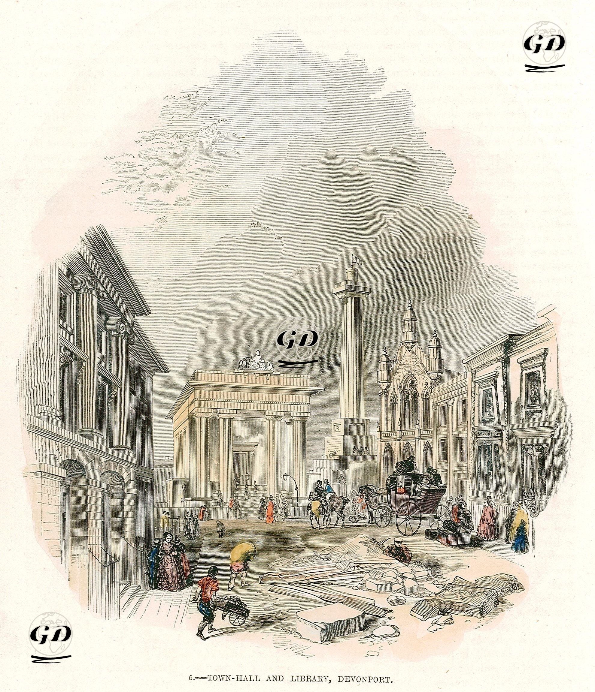 Belediye Binası Ve Kütüphanesi, Devonport -  - 1850