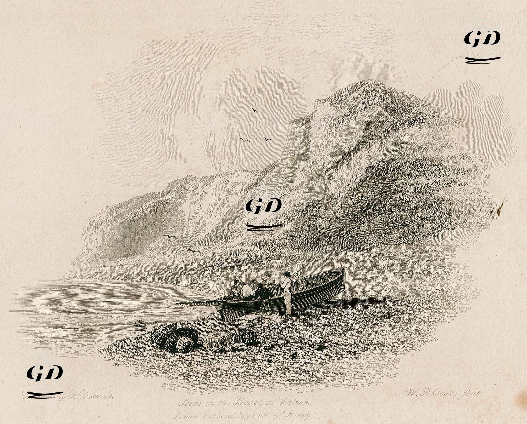Scene On The Beach At Ventnor - Peter Dewint (1784-1849) - 1816