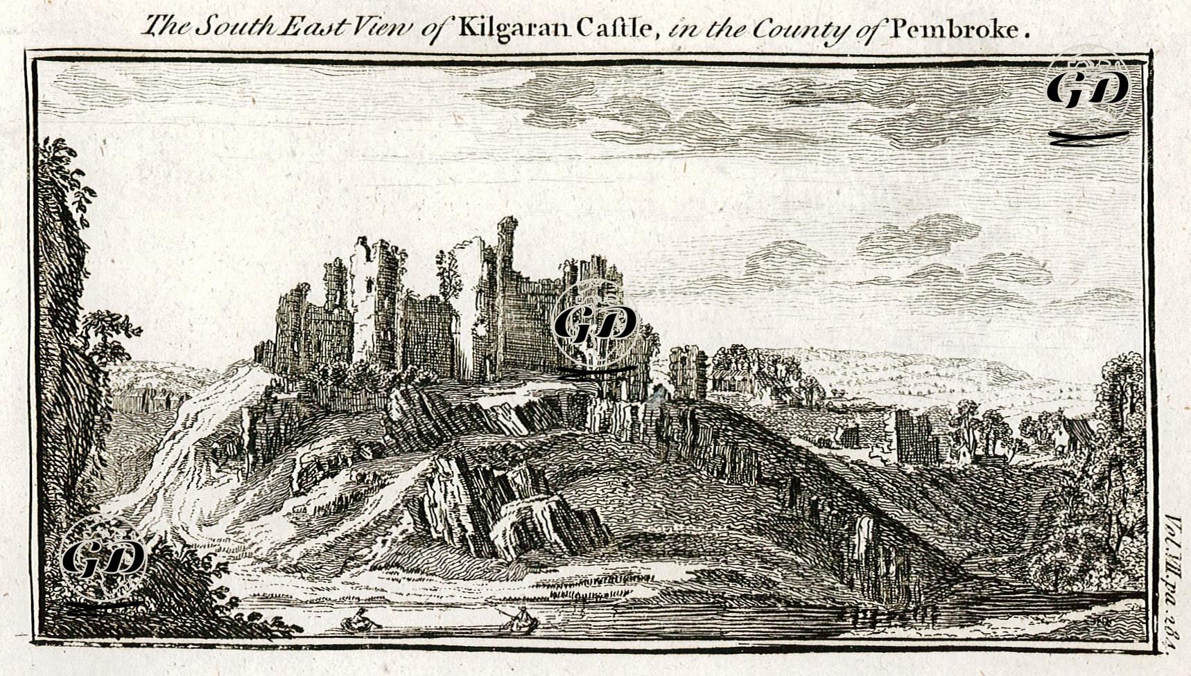 Kilgaran Kalesinin Güney Doğudan Görünümü, Pembroke -  - 1769
