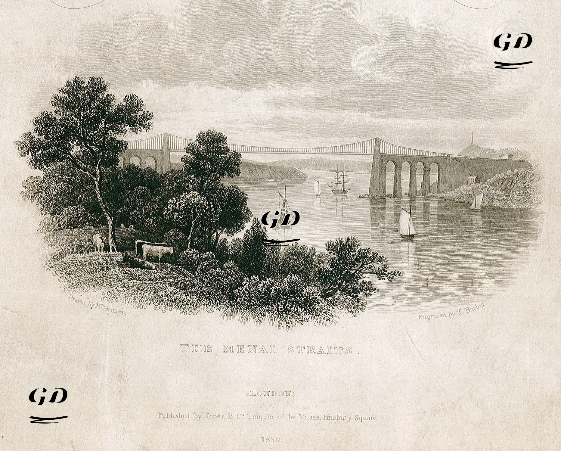 Menai Boğazı - Henry Gastineau (1791-1876) - 1830