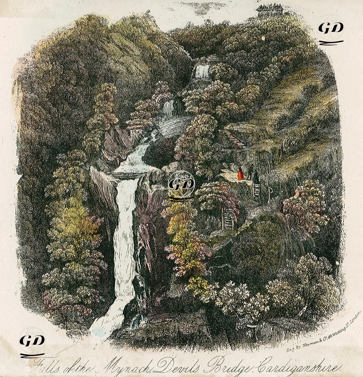 Falls Of The Mynack, Devils Bridge, Cardiganshire -  - 1850's