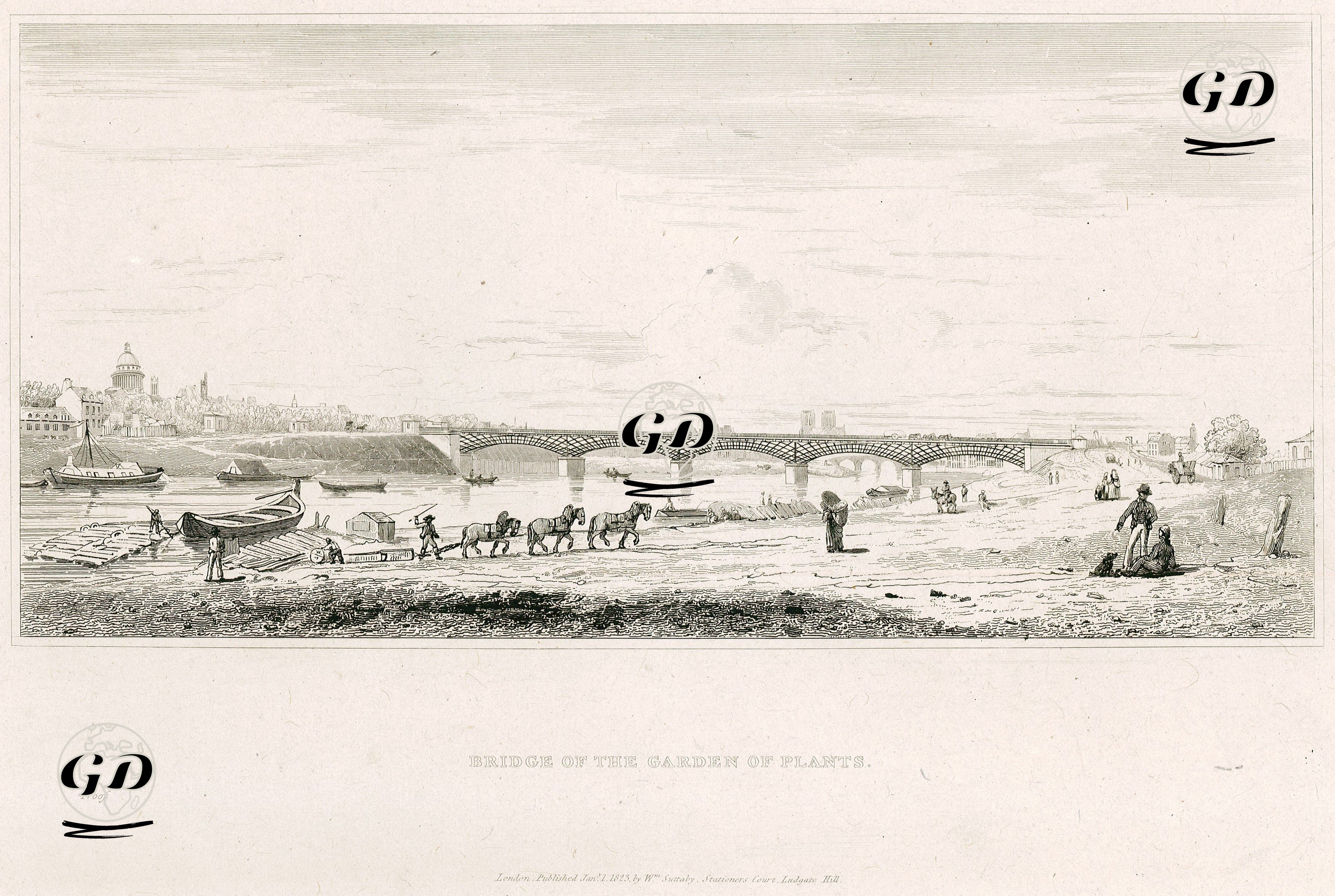 Bridge Of The Garden Of Plants  -  - 1823