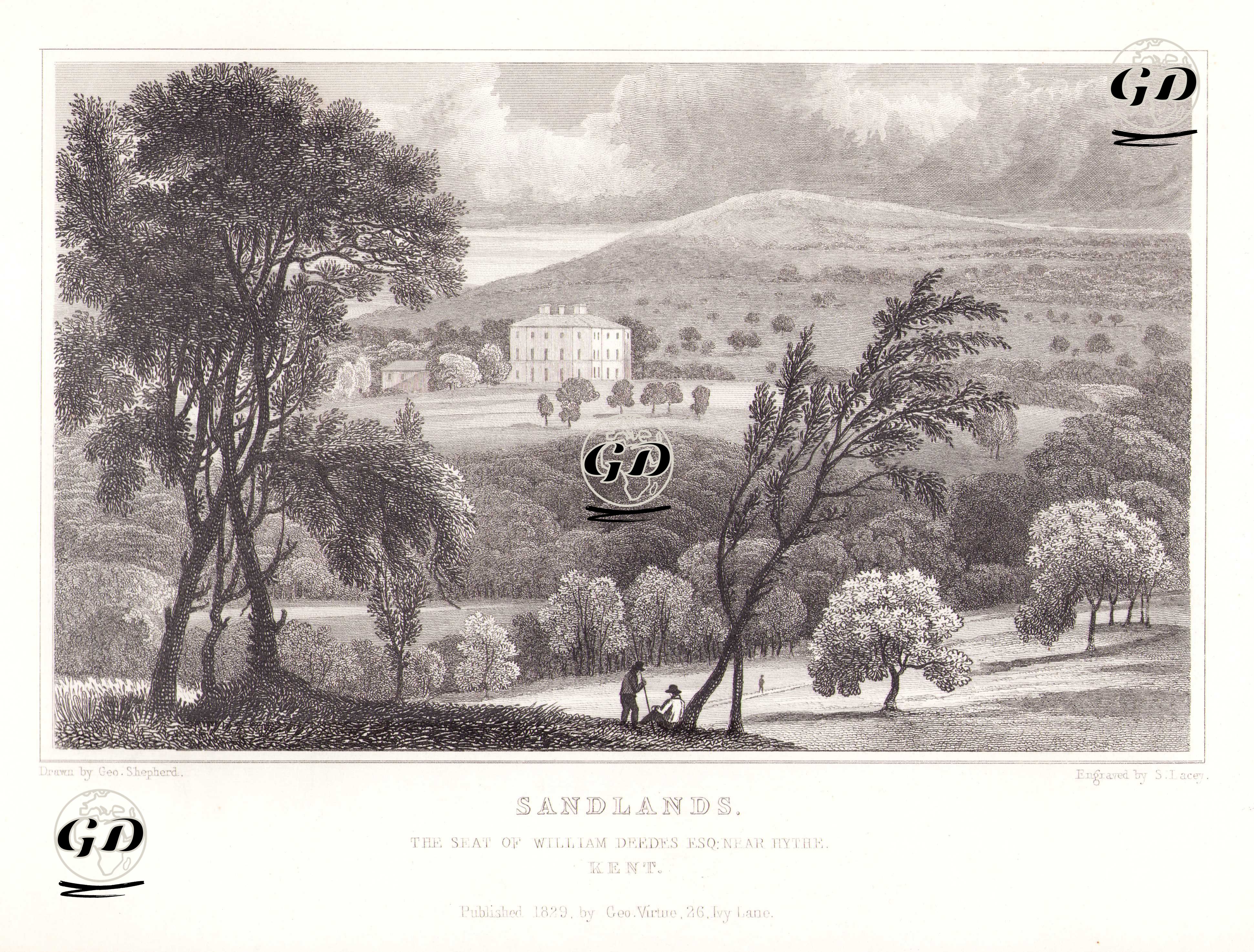 William Deedes'in Evi Sandlands Malikhanesi, Kent - George Sidney Shepherd (1784-1862) - 1829