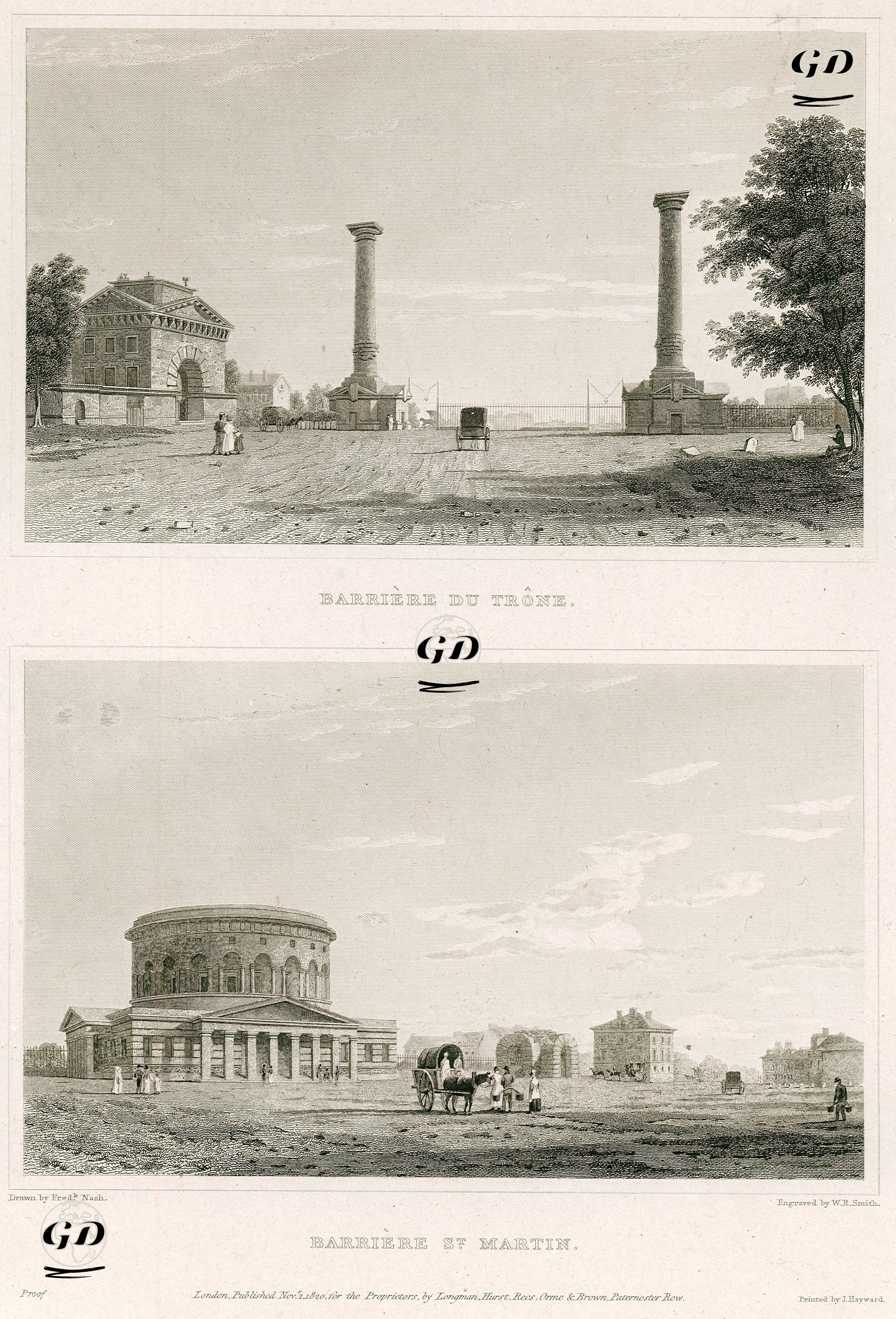 Barriere Du Trone - Barriere St. Martin - Frederick Nash (1782-1856) - 1820