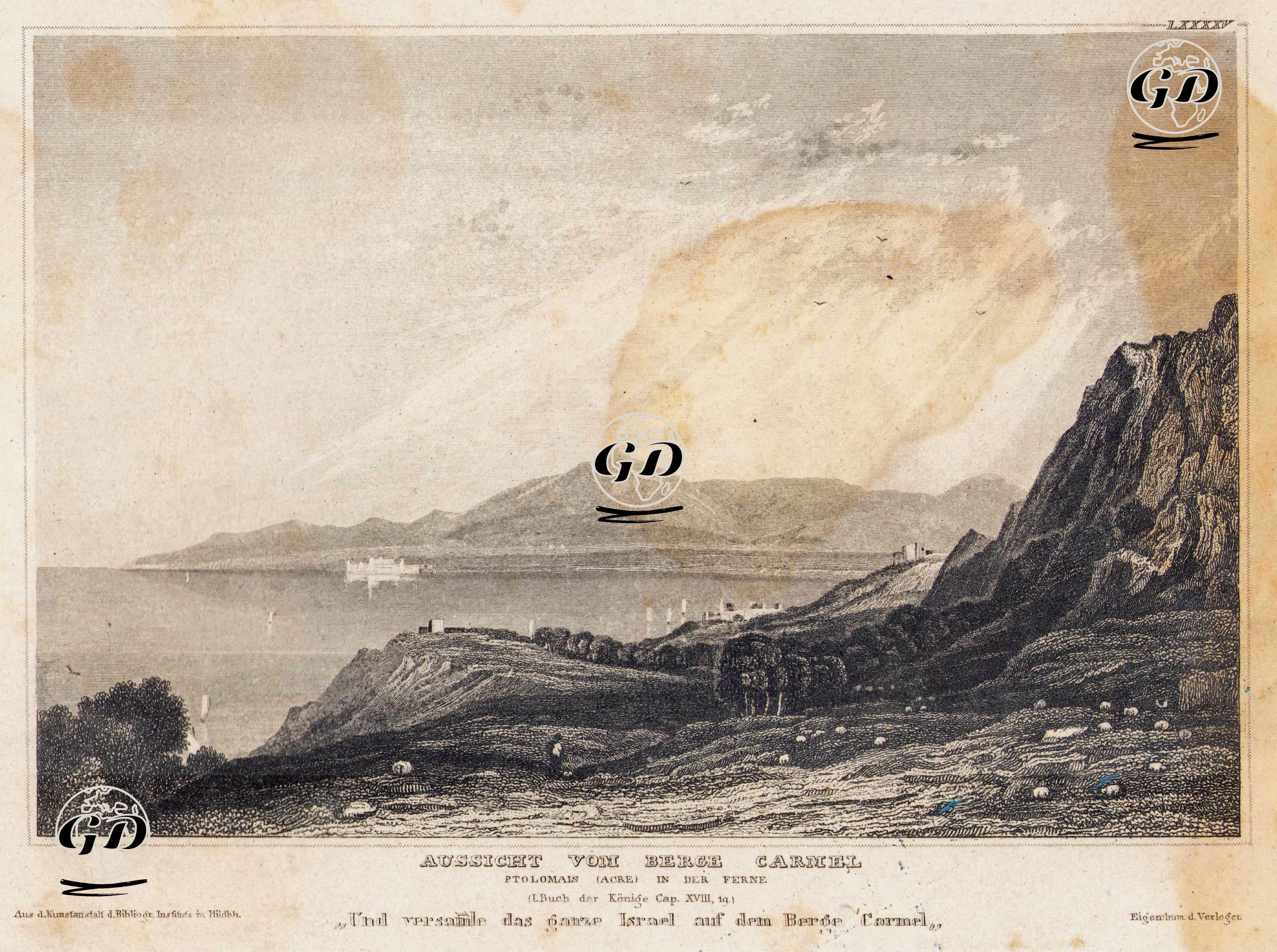 Uzaktaki Akka İle Birlikte Karmel Dağından Görüntü -  - 1830's-1850's