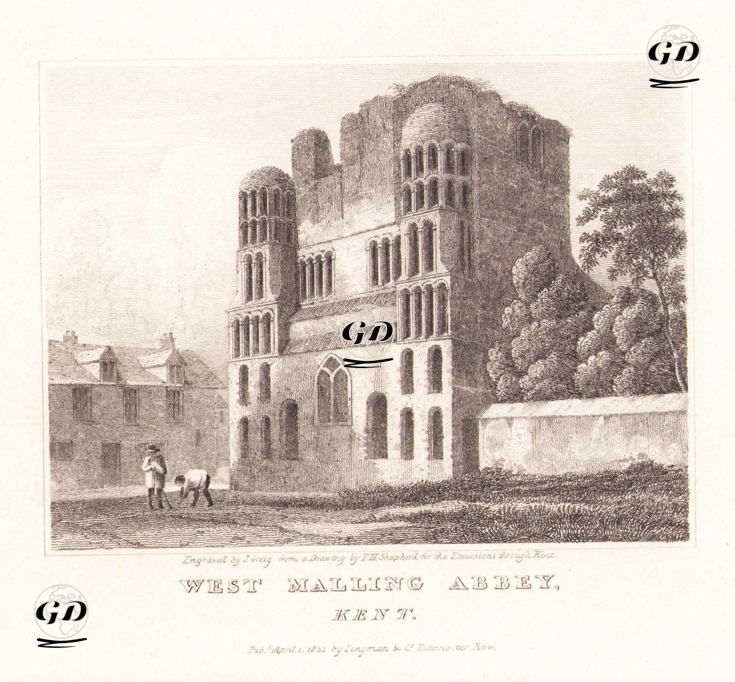 Batı Malling Manastırı, Kent - Thomas Hosmer Shepherd (1792-1864) - 1822