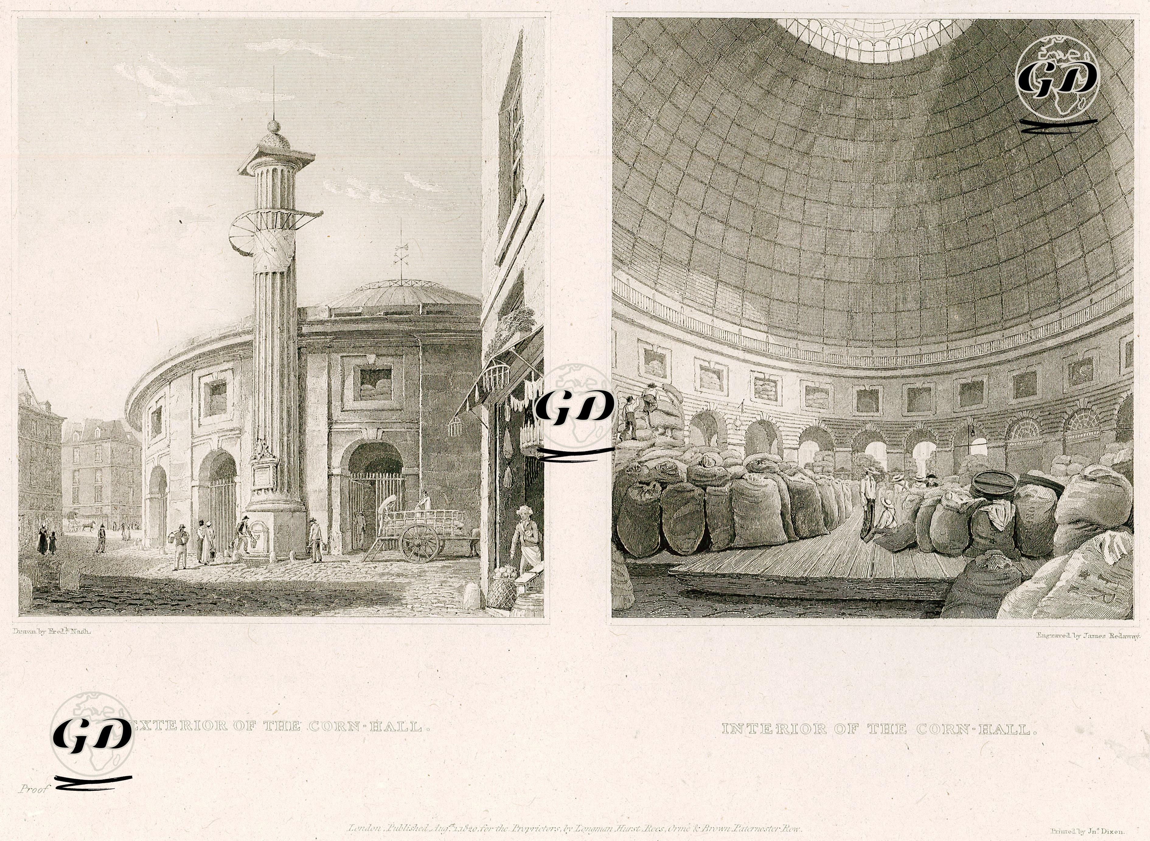Mısır Deposunun Dışı ve İçi - Frederick Nash (1782-1856) - 1820