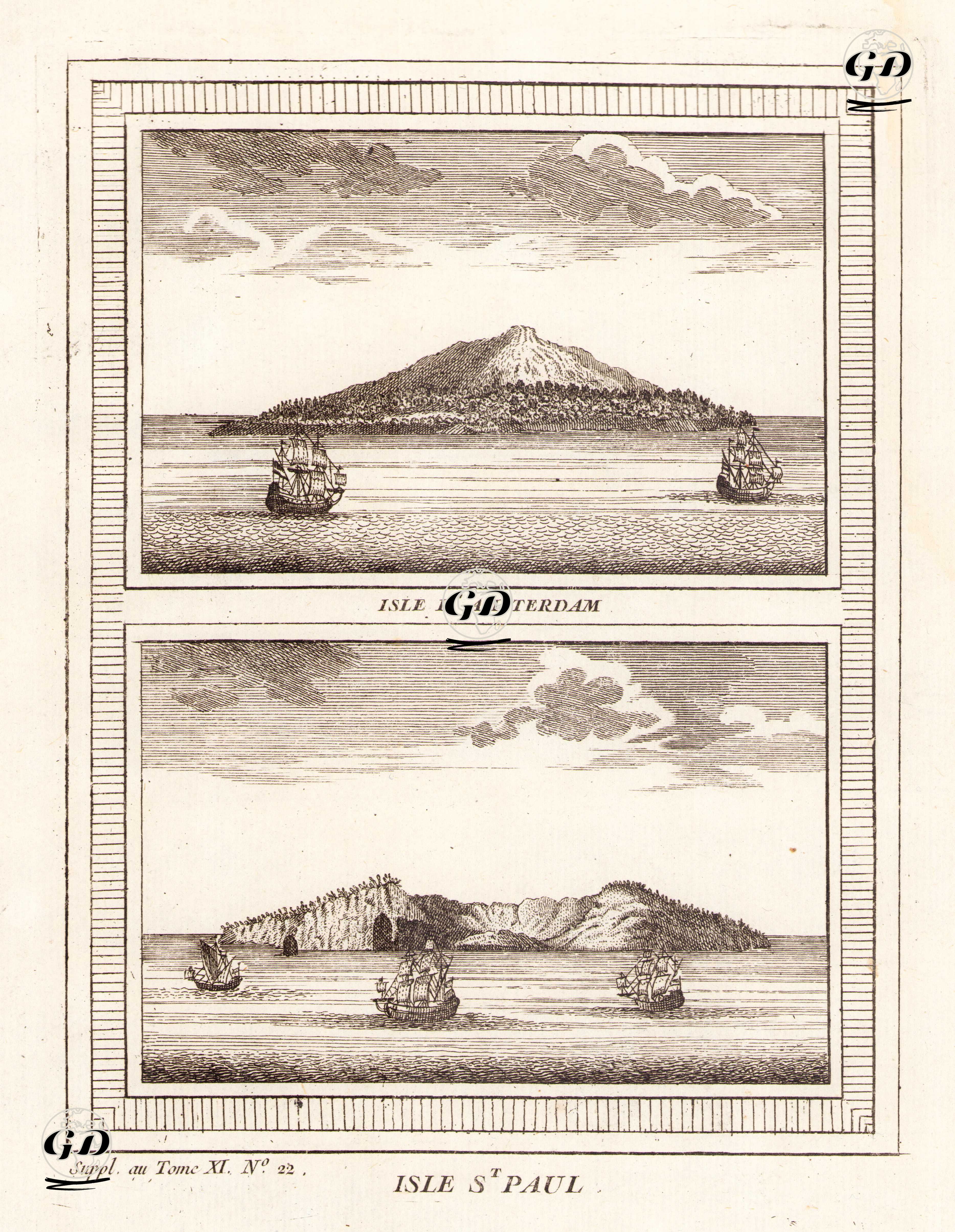 Isle D'Amsterdam-Isle St.Paul - Jacques Nicolas Bellin (1703-1772) - 1753