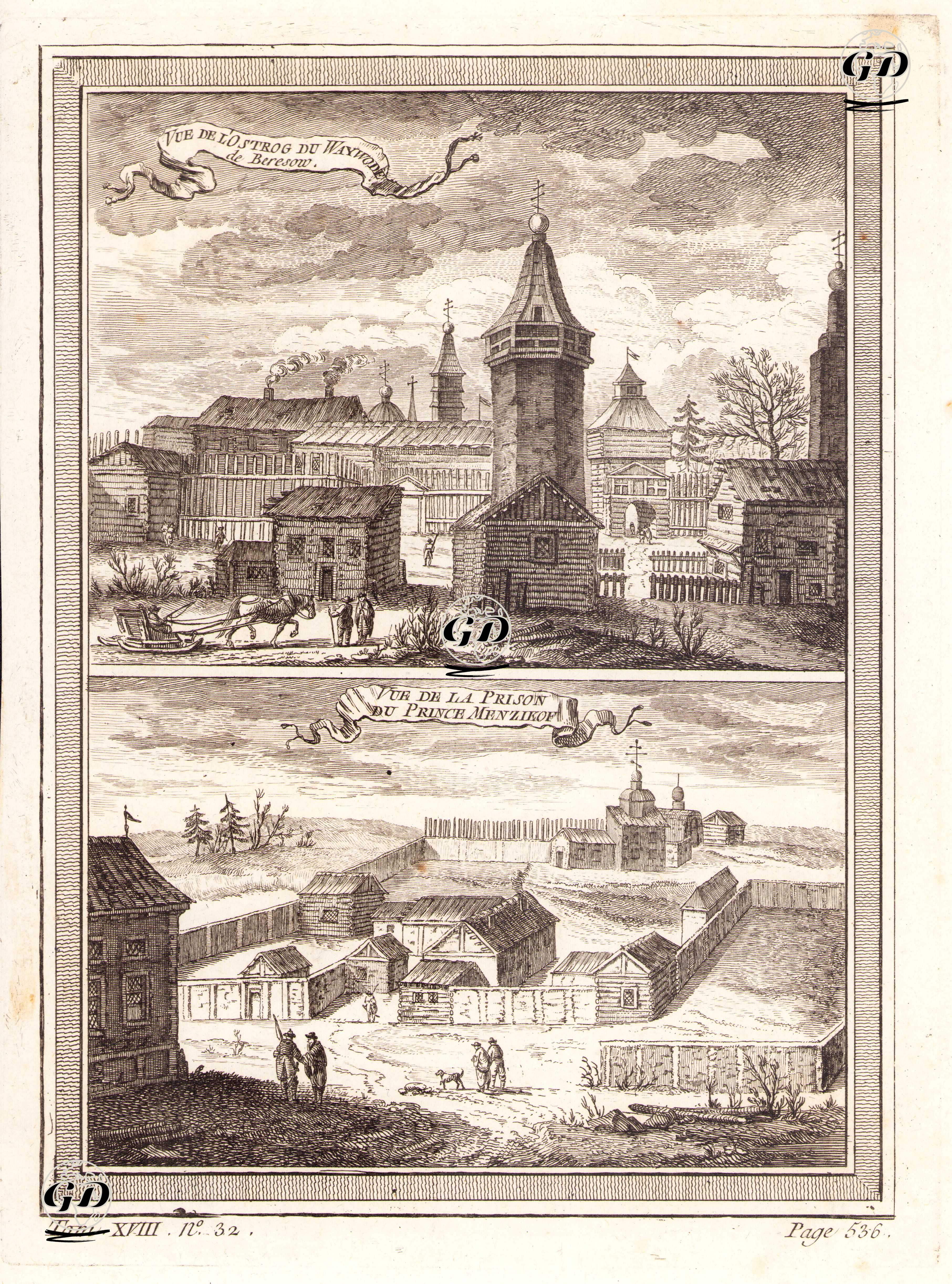 Ostrog Voyvodasının Kalesi, Berezovo, Sibirya-Prens Alexander Danilovich Menshikov'un Kaldığı Hapishane, Berezovo, Sibirya -  - 1768