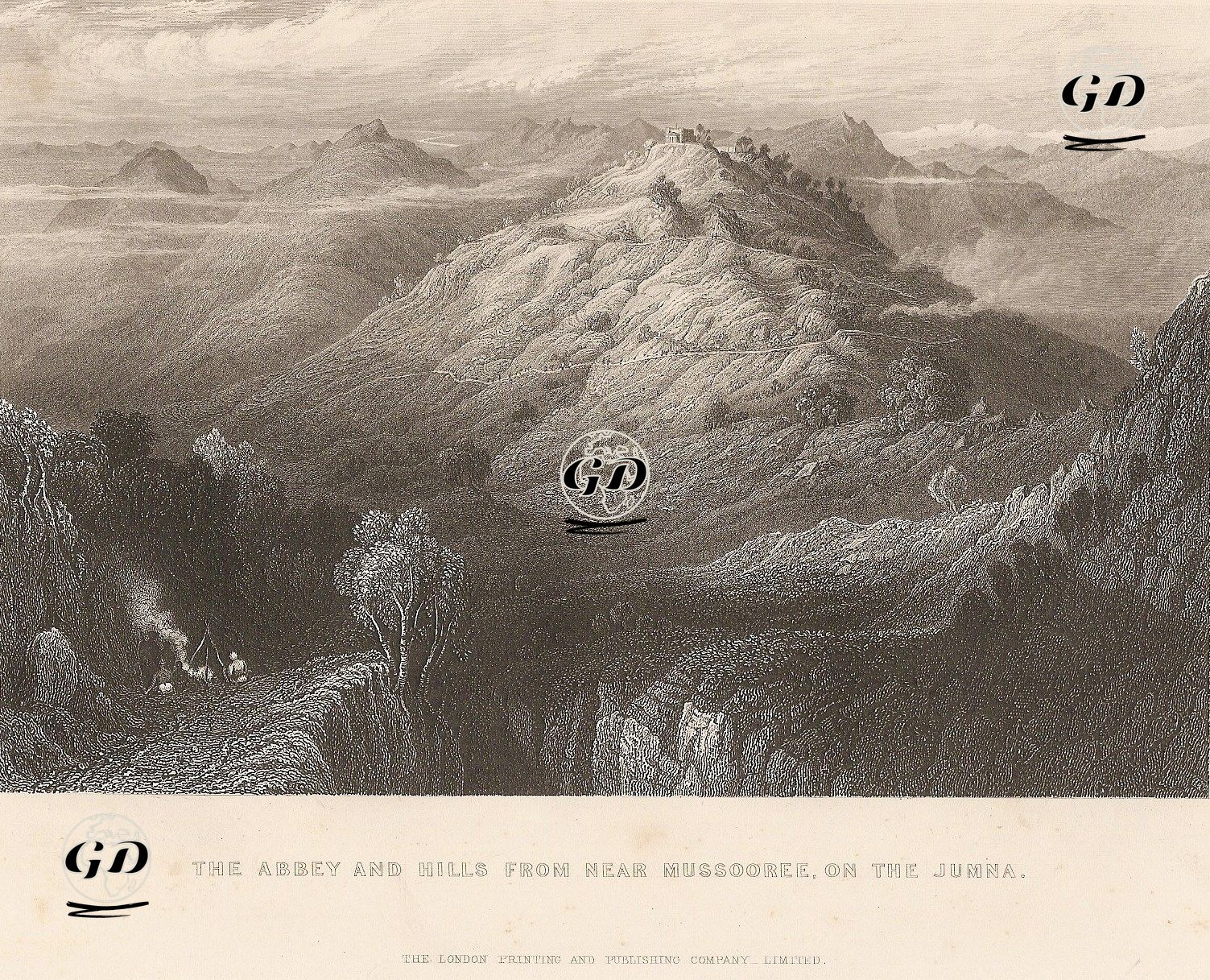 Choor Dağı İle Yumana Nehri Manzarası İle Beraber Dağ İstasyonu -  - 1858
