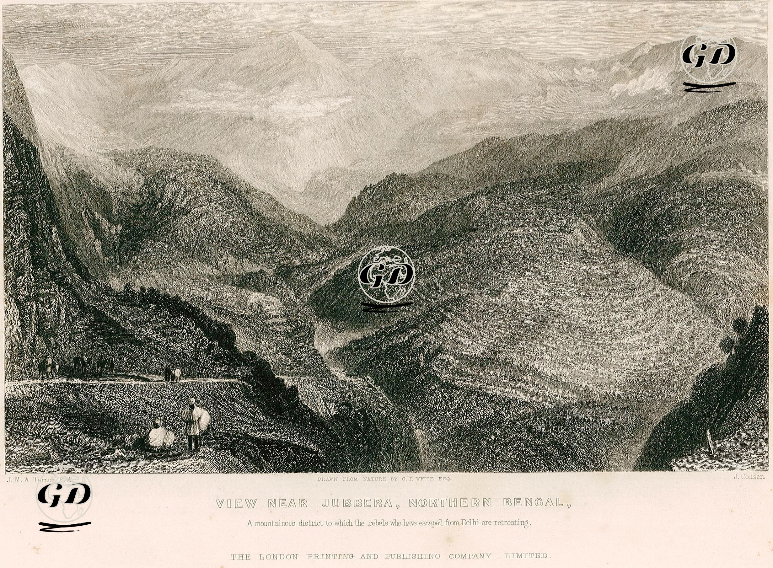 View Near Jubbera, Northern Bengal- A Mountainous District to Which The Rebels Who Have Escaped From Delhi Are 
Retreating - Joseph Mallord William Turner (1775-1851) - 1858