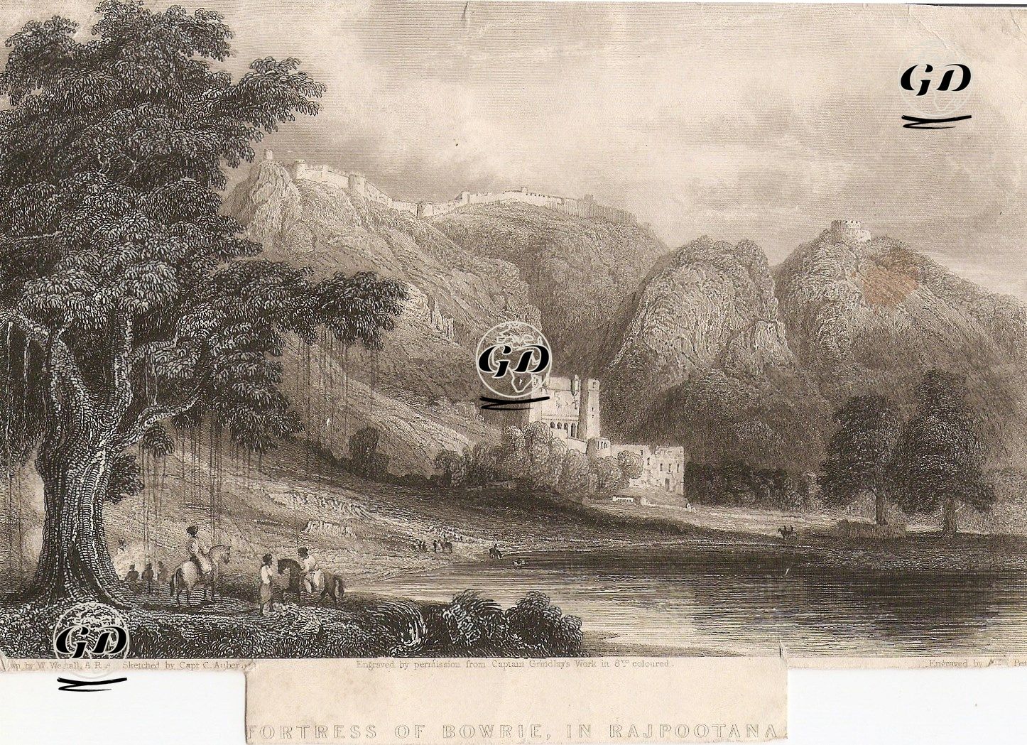 Fortress Of Bowrie In Rajpootana - William Westall (1781-1850)-C.Auber - 1838