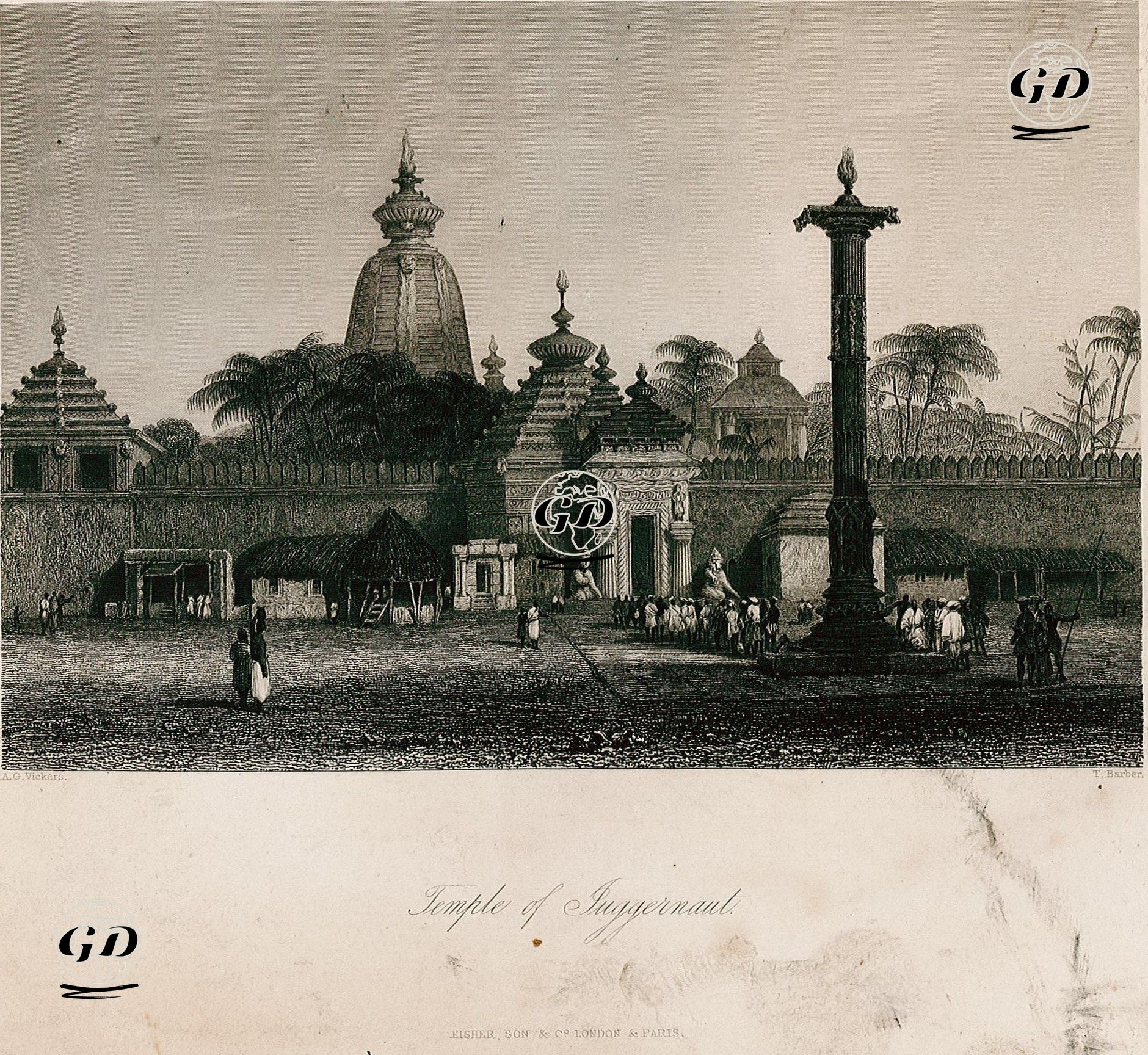 Shree Jagannath Tapınağı - Alfred Gomersal Vickers (1810-1837) - 1844