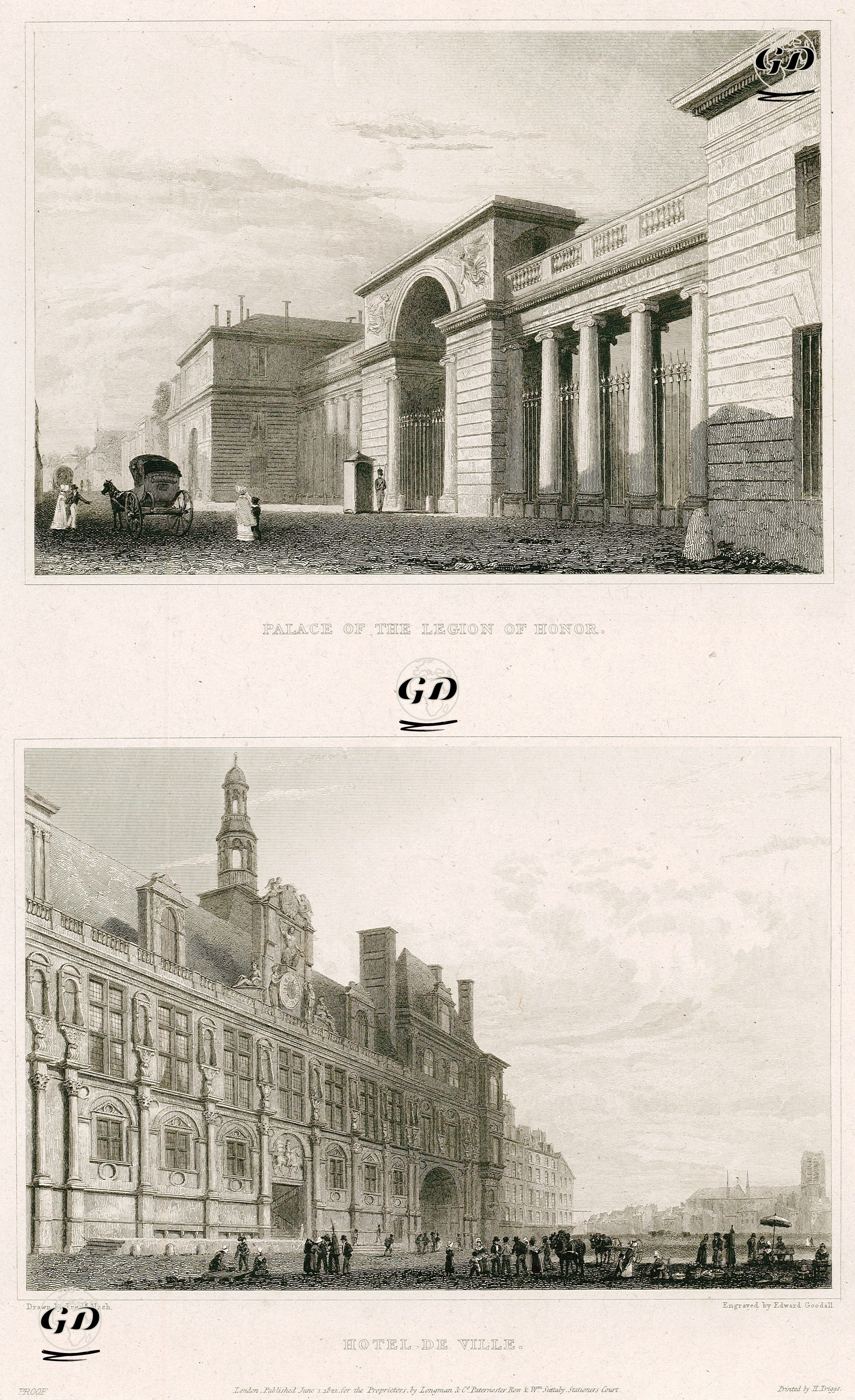 Legion Of Honor Sarayı( Hotel de Salm) - De Ville Oteli - Frederick Nash (1782-1856) - 1822