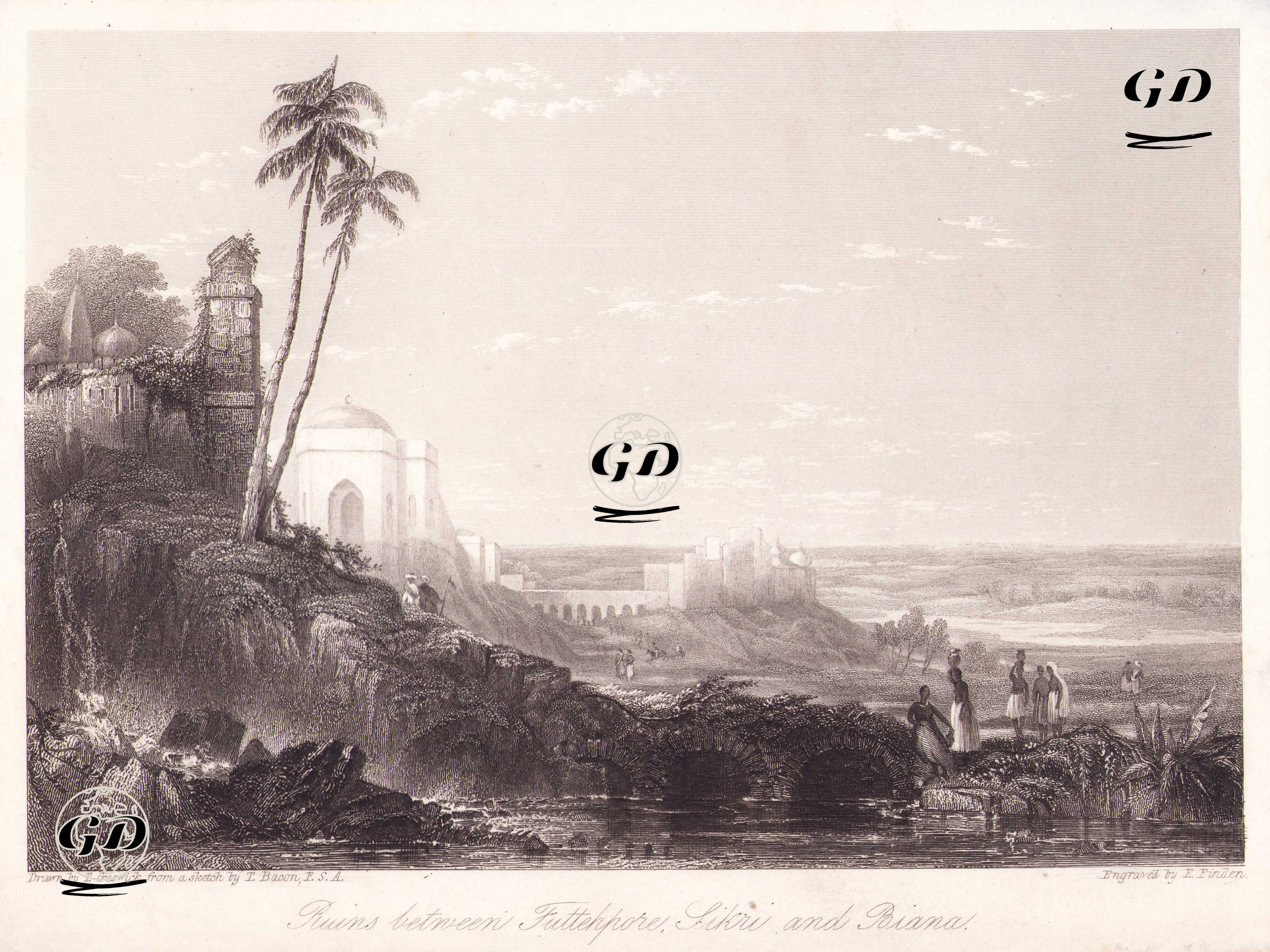 Futtehpore, Sikri Ve Biana Arasındaki Harabeler - Thomas Creswick (1811-1869)-T.Bacon - 1839