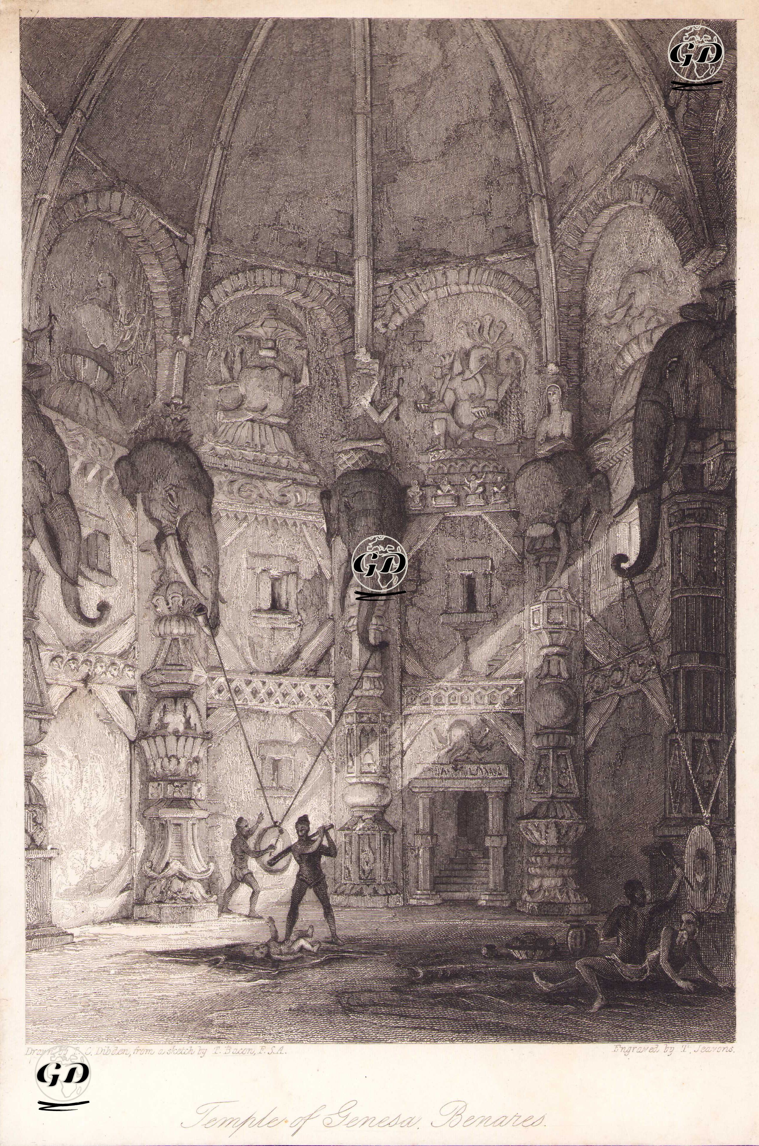 Temple Of Genesa, Beneras - Thomas Robert Colman Dibdin (1810-1893)-T.Bacon - 1839
