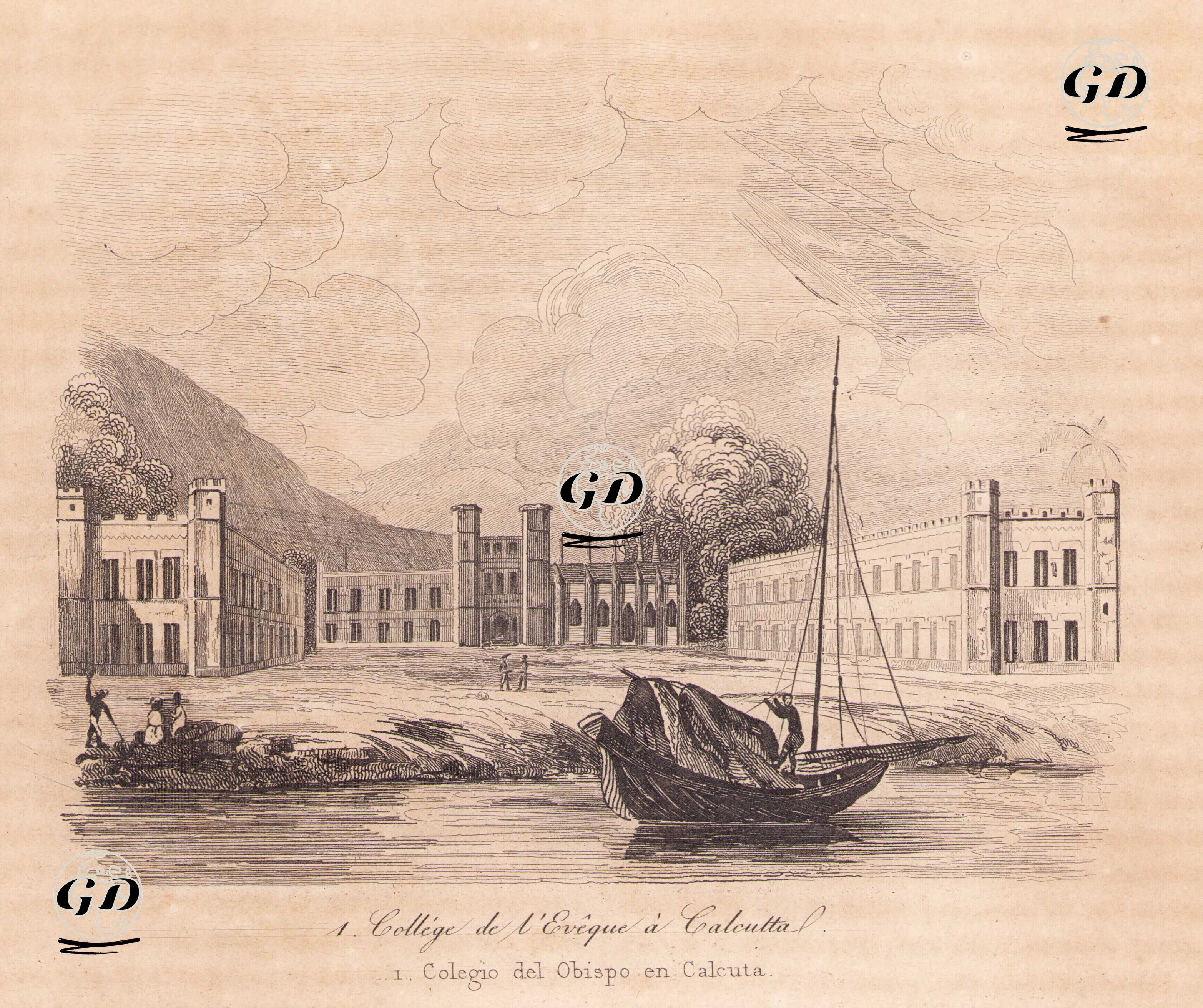 College De L'Eveque A Calcutta-Colegio Del Obispo En Calcuta (Bishop's College, Calcutta) -  - 1834