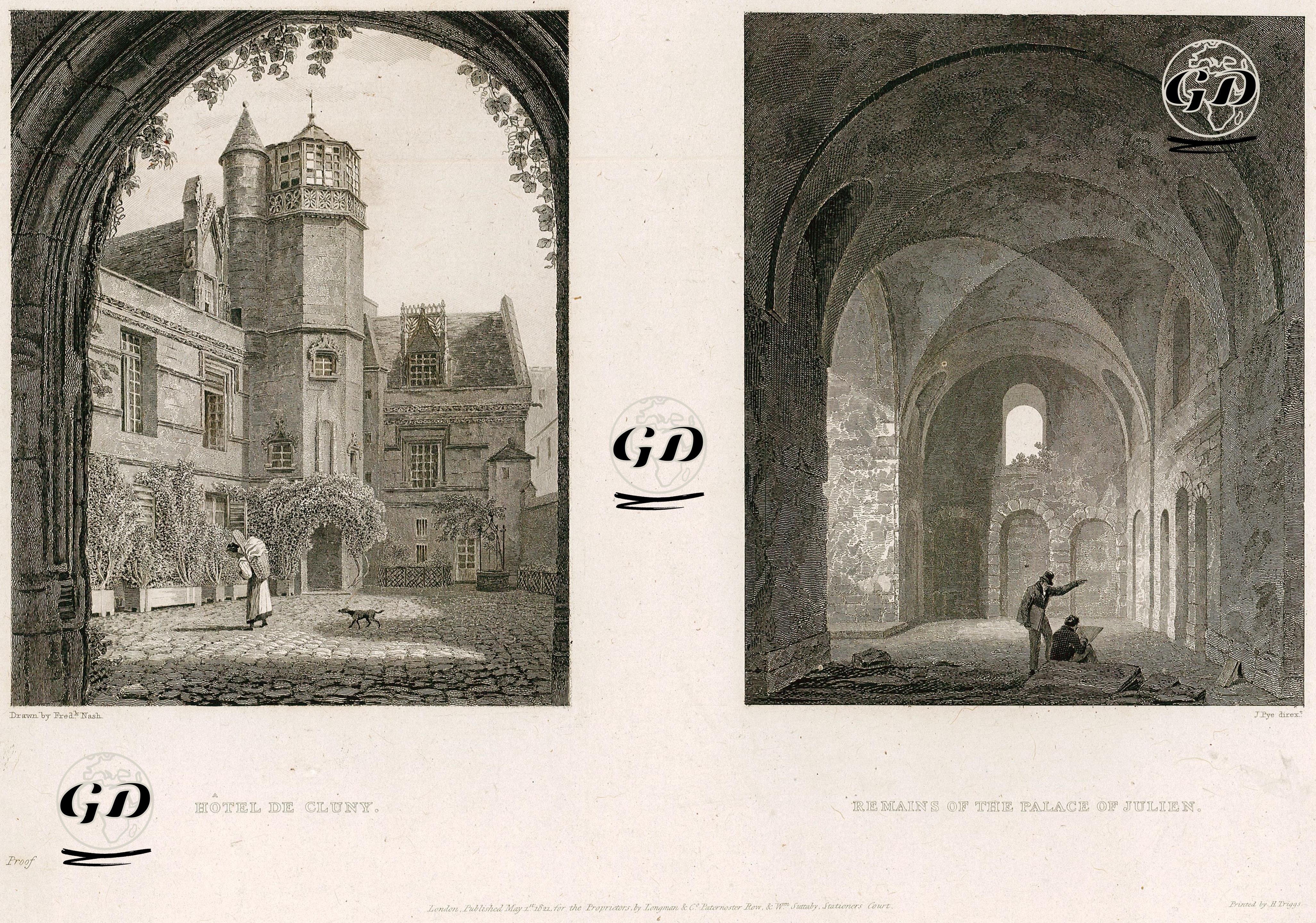 Hotel De Cluny-Remains Of The Palace Of Julien - Frederick Nash (1782-1856) - 1821