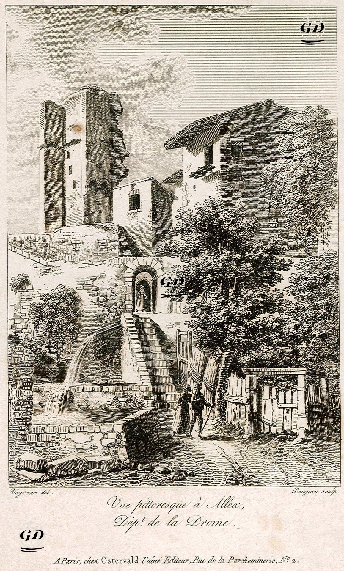 Drome Bölgesindeki Allex - Veyrene - 1800's