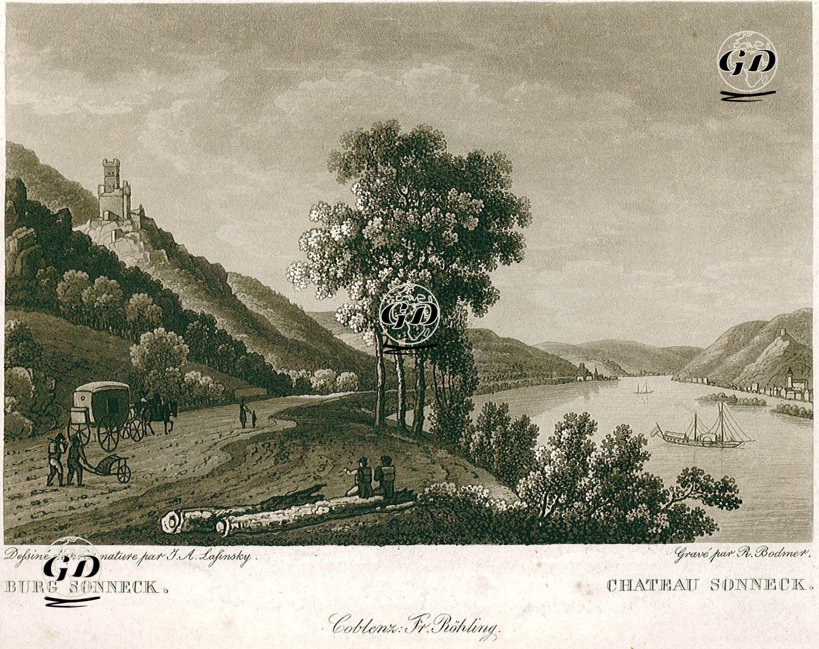 Sonneck Kalesi - Johann Adolf Lasinsky (1808-1871) - 1828