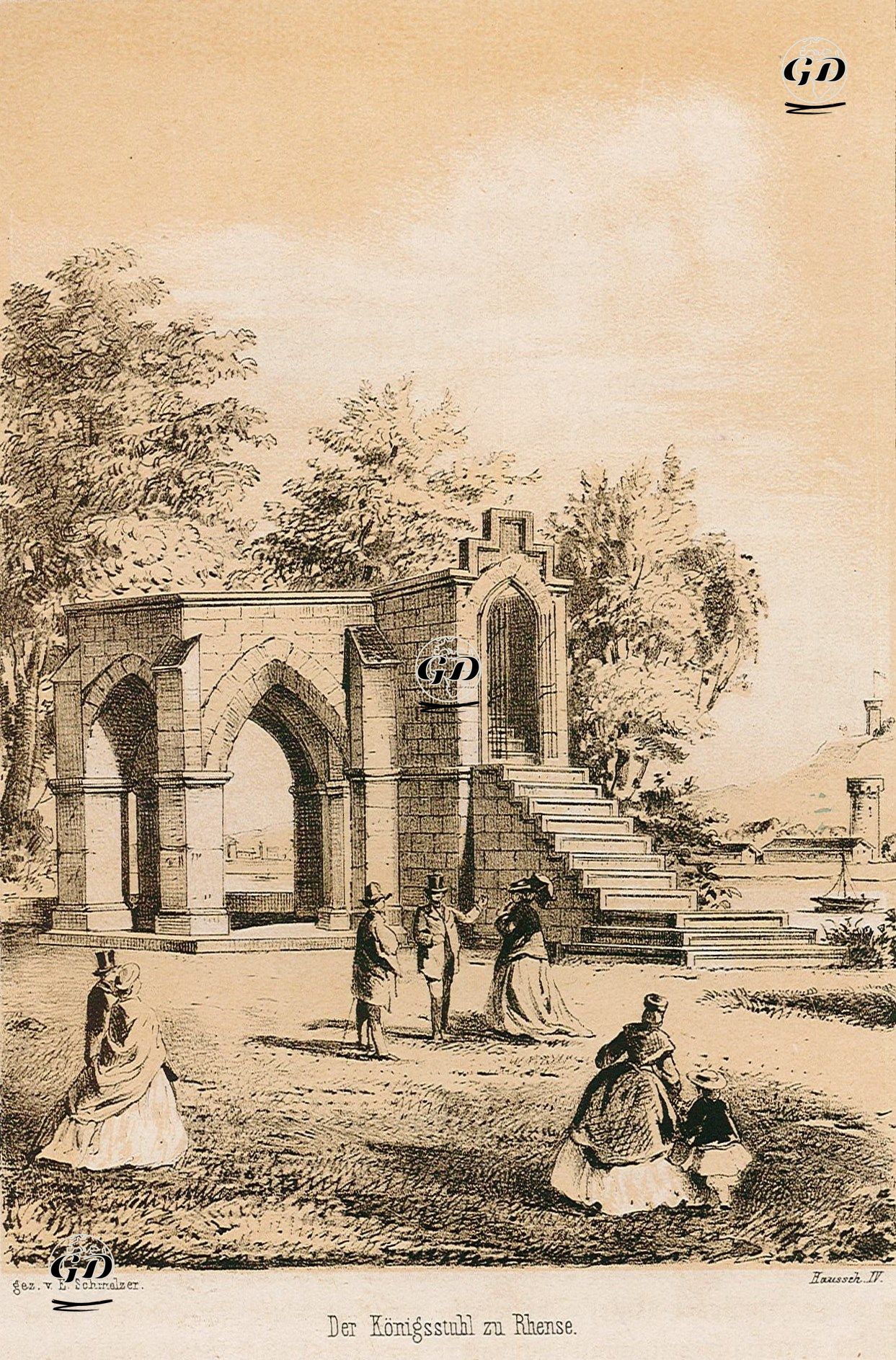 Der Königsstubl Zu Rhense (Royal Chair of Rhens) - E.Schmelzer - 1850's-1860's