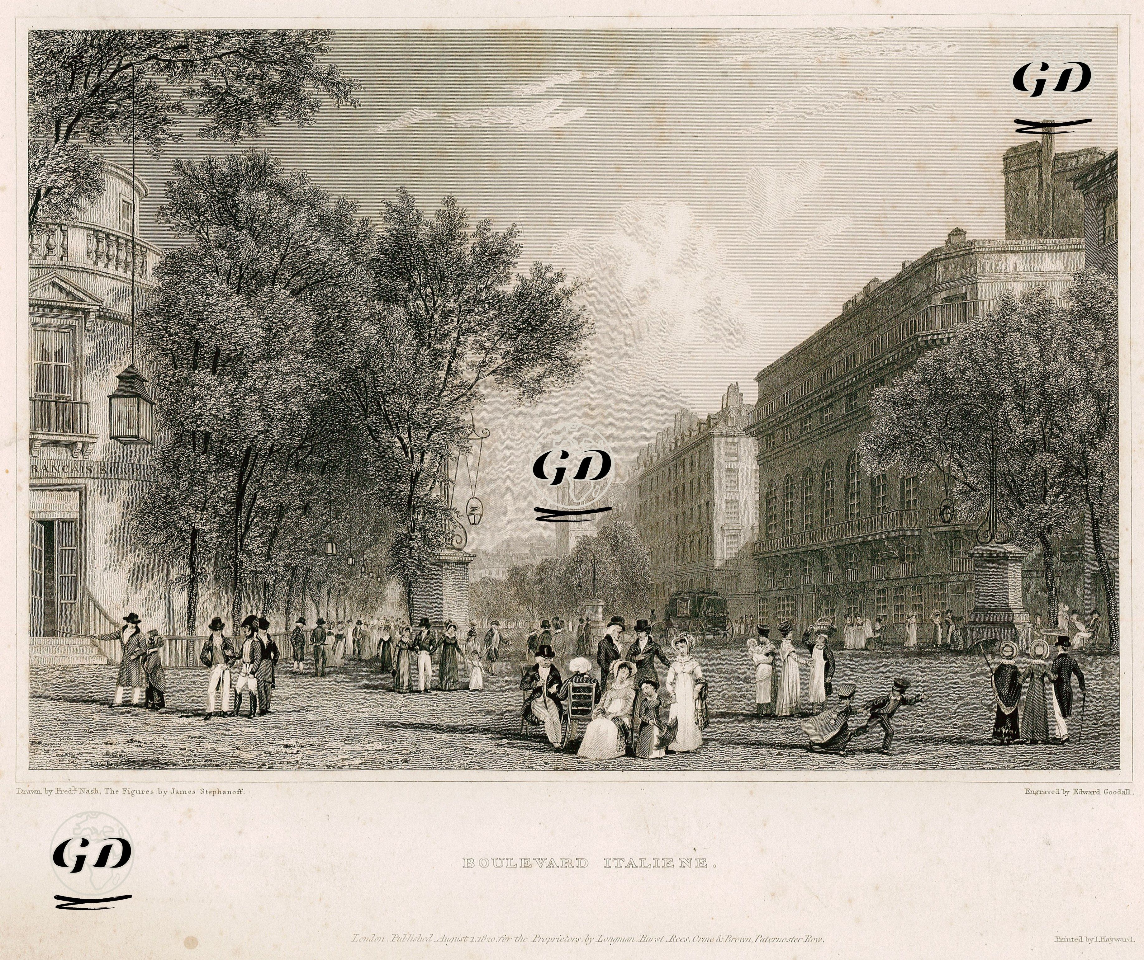 İlalyan Bulvarı, Paris - Frederick Nash (1782-1856) - 1820